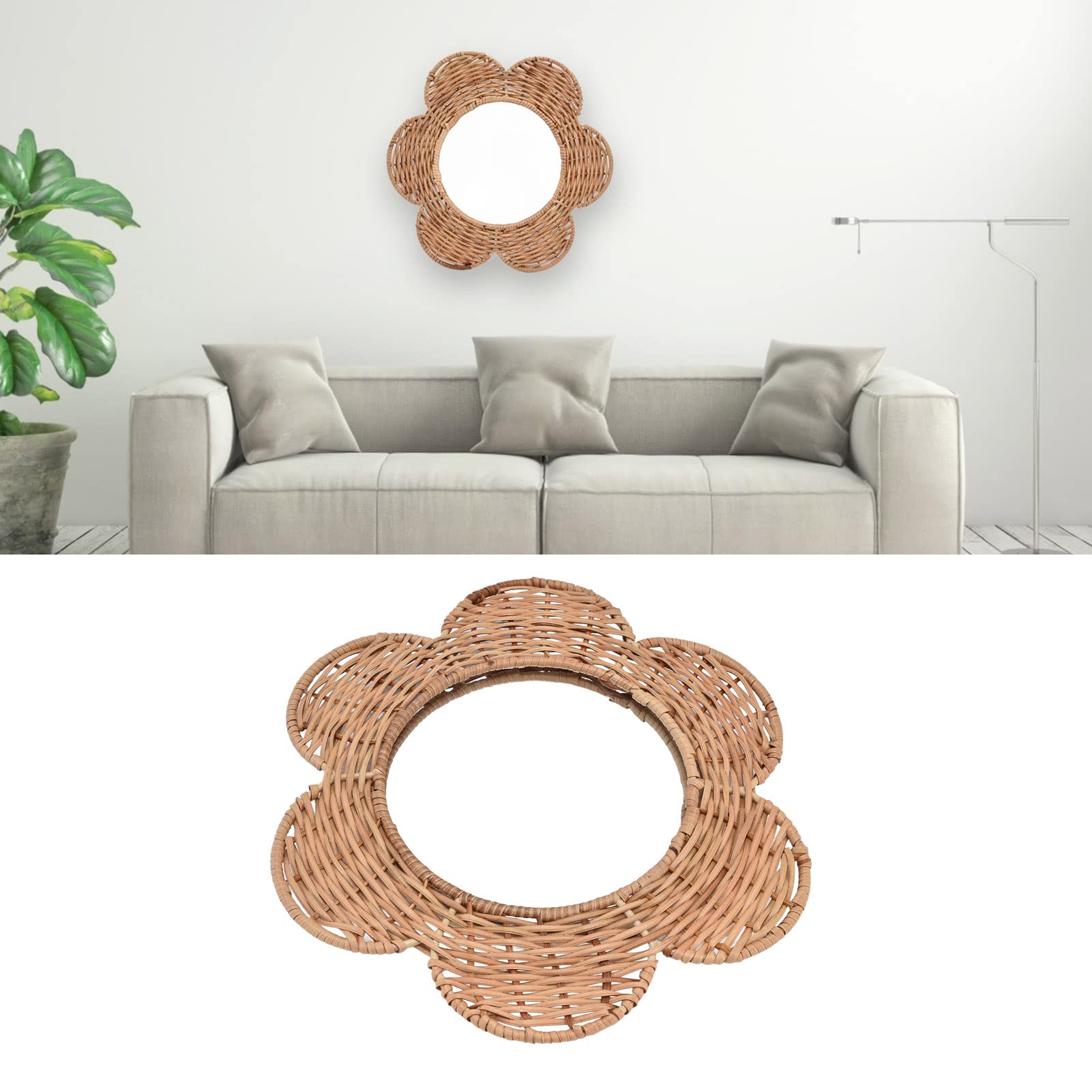 Shanrya Hanging Wall Mirror - Elegant Decorative Mirror with Fine Craftsmanship for Living Room, Bedroom, Dressing Room | Perfect for Home Decor, Vanity & Makeup Area