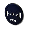 VTX Troy Dual Grip Urethane Weight Plate with White Lettering - Premium Strength Training Equipment for Home Gym & CrossFit Workouts