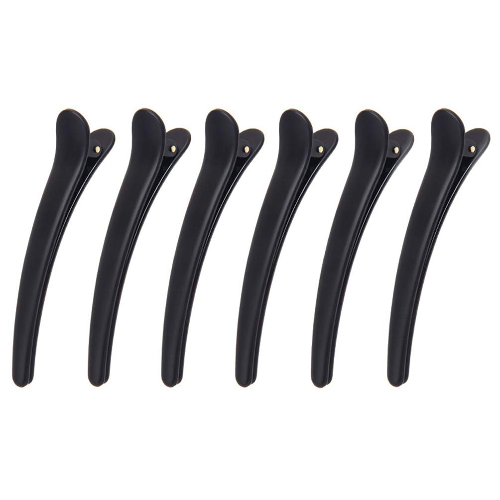 12 Pcs Matt Black Alligator Hair Clips - Professional Salon Hair Styling Clamps for Sectioning & Styling (Medium Size) - Perfect for Hairdressers, DIY Hairstyles & Home Use