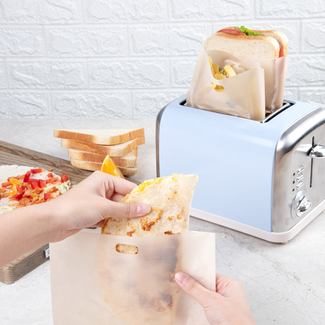 Non-Stick Heat Resistant Kraft Plastic Large Toaster Bags - 8.75