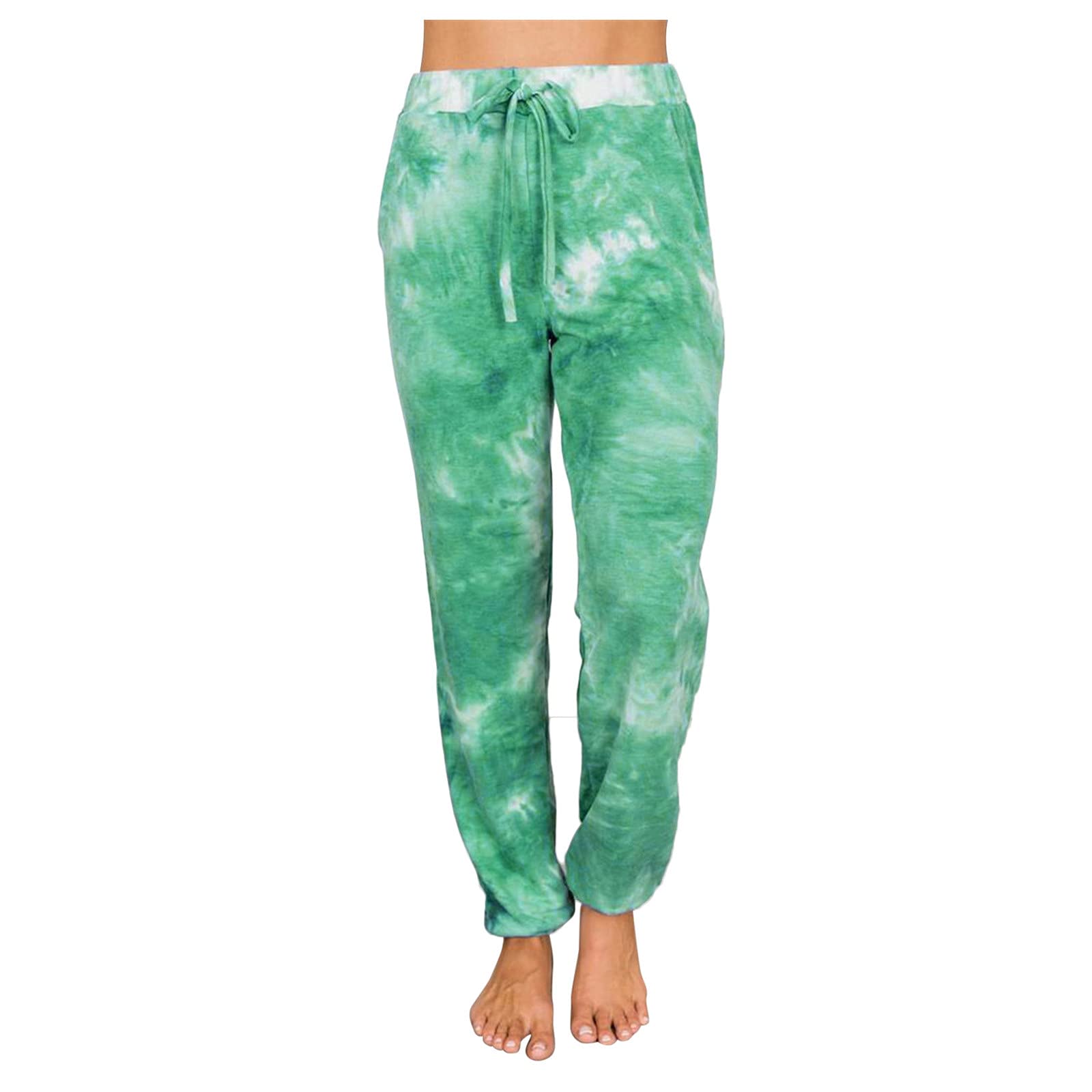 Women's Tie-Dye Capri Pants - Loose Cotton Casual Mid-Length Pants with Pockets, Straight Leg Lounge Pants for Women | Perfect for Yoga, Travel & Relaxing at Home
