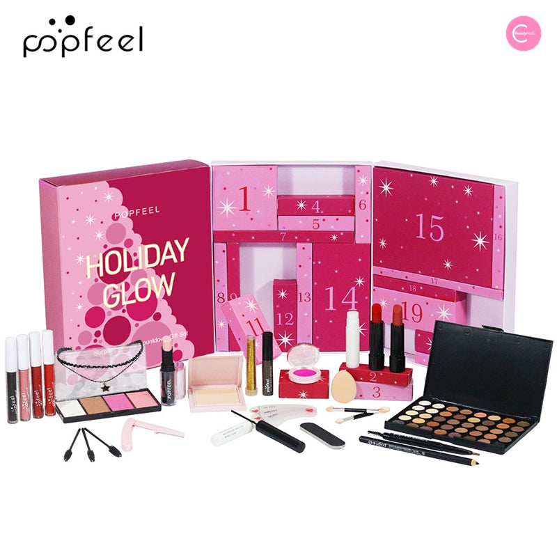 POPFEEL 24-Piece Christmas Makeup Set Gift Box - Perfect for Holiday Gifting, Party Favors & Beauty Lovers