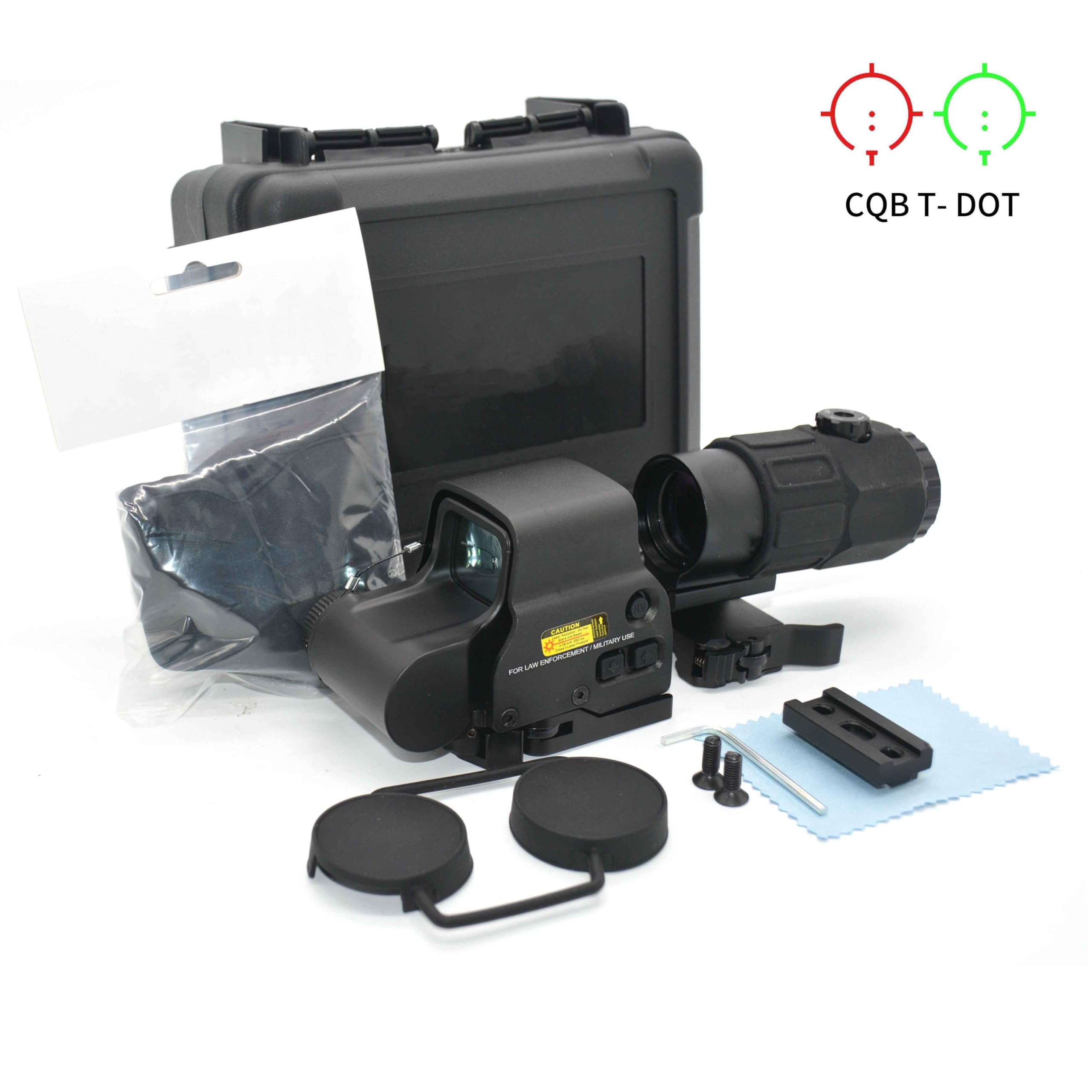 558+G45 Sight Combo - Red/Green Dot Reflex Sight with 5X Magnifier | Holographic Hybrid Scope for 20mm Rail Mount | Quick Release Rollover Multiplier | Perfect for Tactical Shooting, Hunting & Airsoft