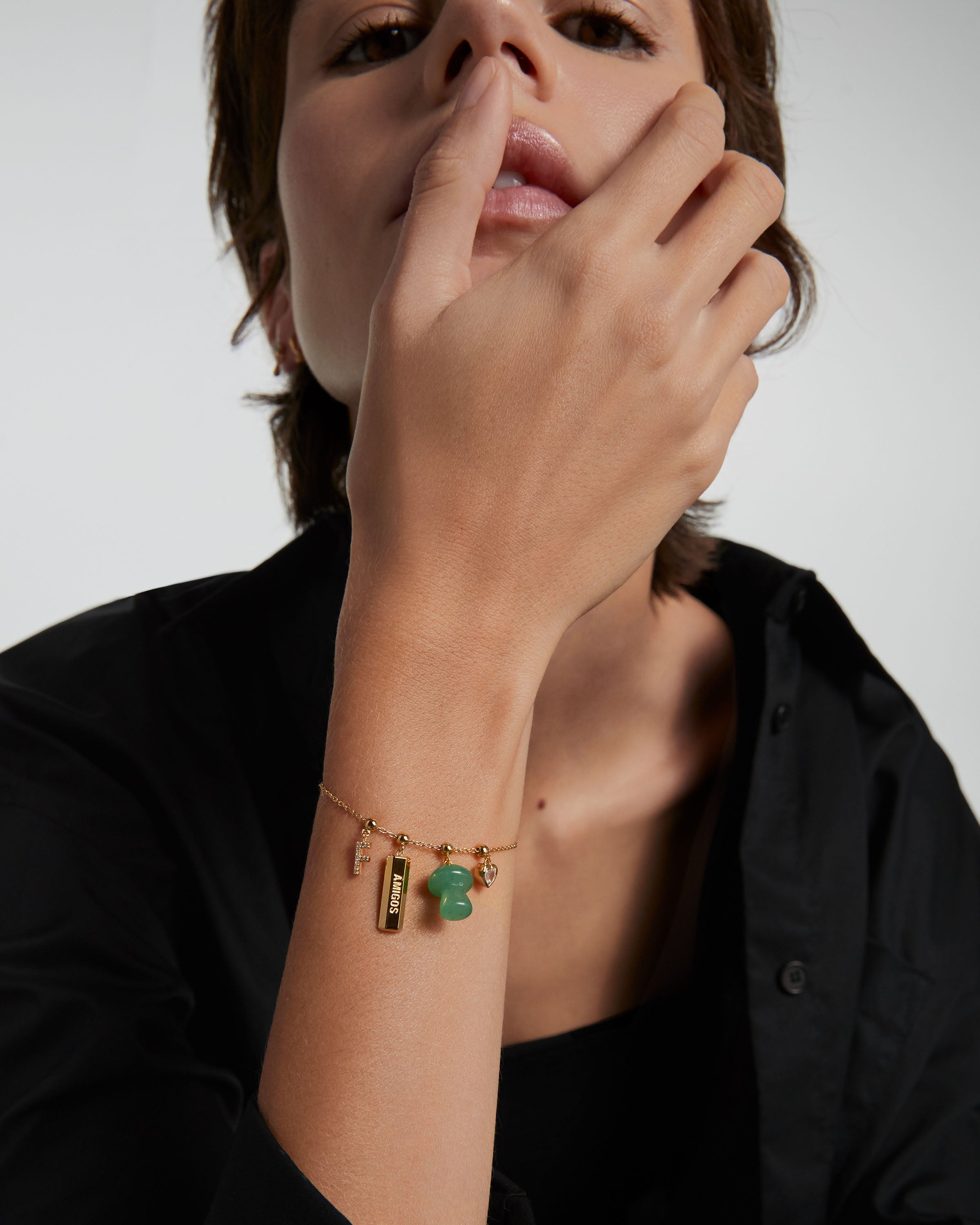 Green Aventurine Mushroom Charm Pendant - Natural Stone Jewelry for Good Luck & Positive Energy - Perfect for Necklaces, Bracelets & Spiritual Healing
