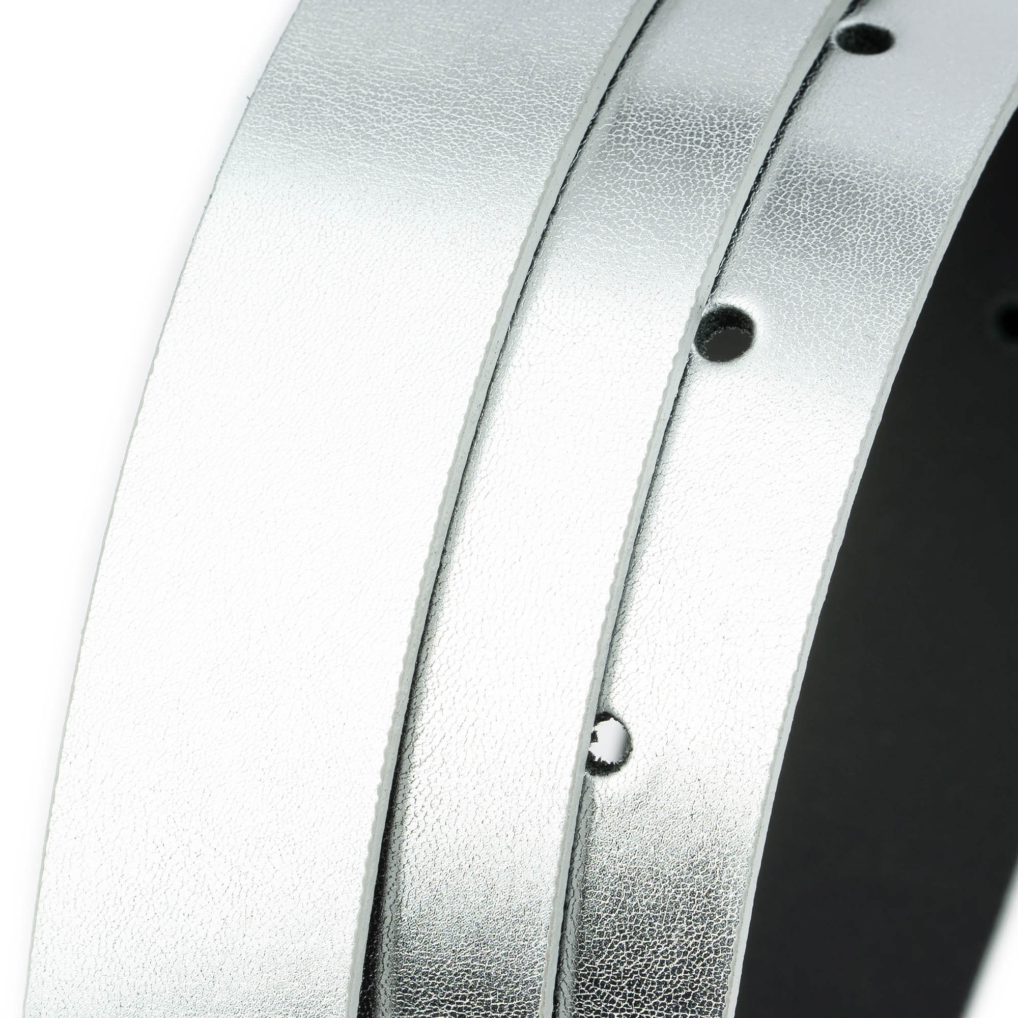 2.5 cm Silver Genuine Leather Belt Strap for Versace Buckles - Women's Replacement Belt - Perfect for Fashion Accessories, Outfit Styling & Everyday Wear