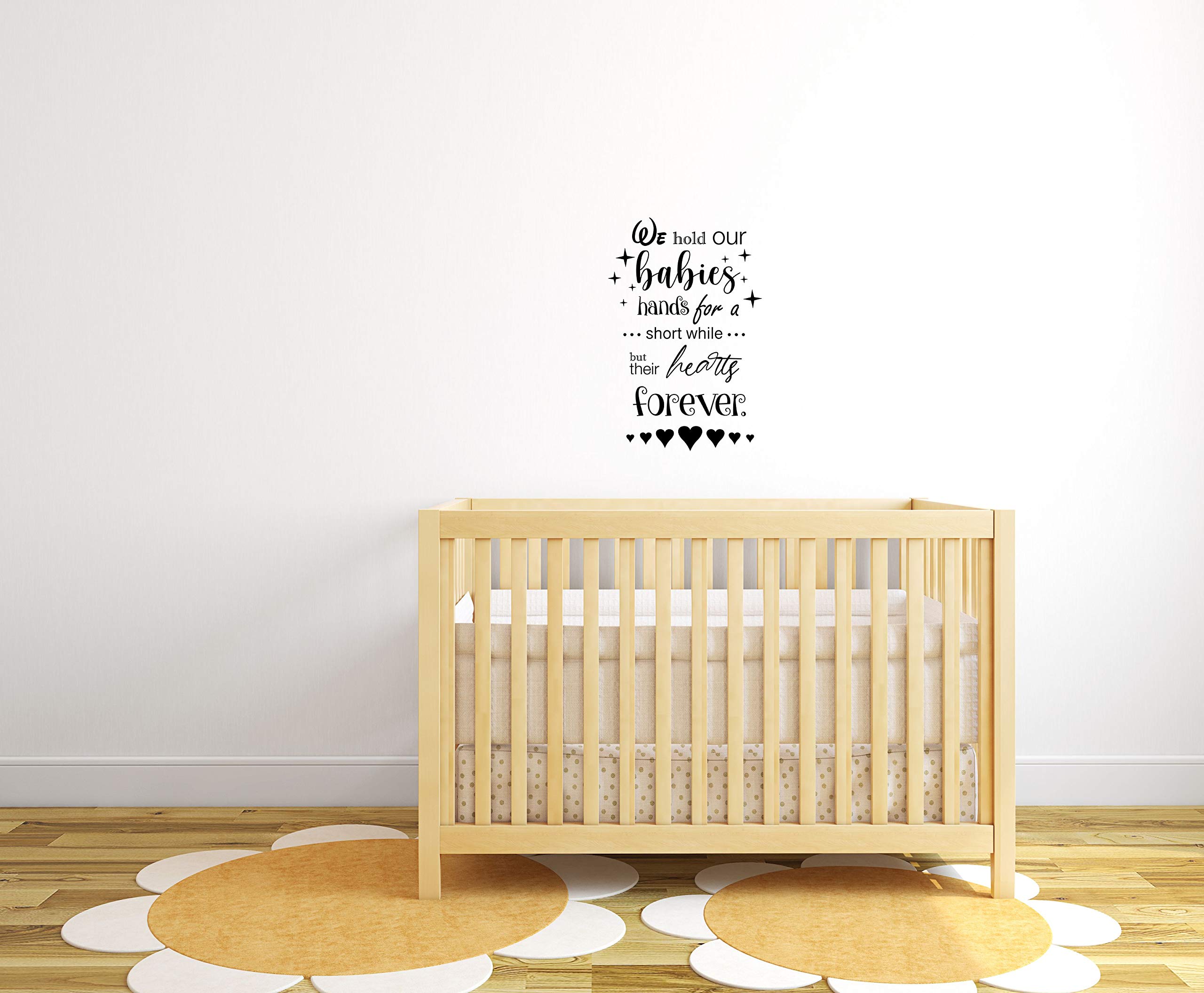 Family Quote Wall Decal - 'We Hold Our Babies Hands' Vinyl Sticker Art for Nursery, Kids Room & Kindergarten Decor (20x18 inch) - Perfect for Baby Showers, Birthday Gifts & Home Decoration