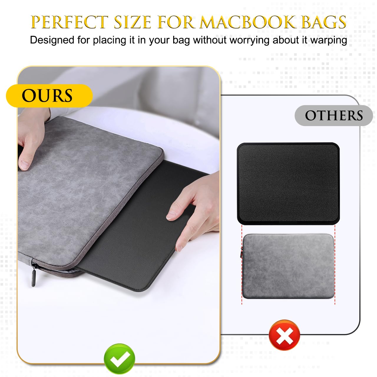 JIKIOU 3-Pack Non-Slip Mouse Pad Set with Stitched Edges - 10.2x8.3x0.12 Inch Black Washable Mouse Pads for Computer & Laptop - Perfect for Office, Gaming & Home Workspace Use