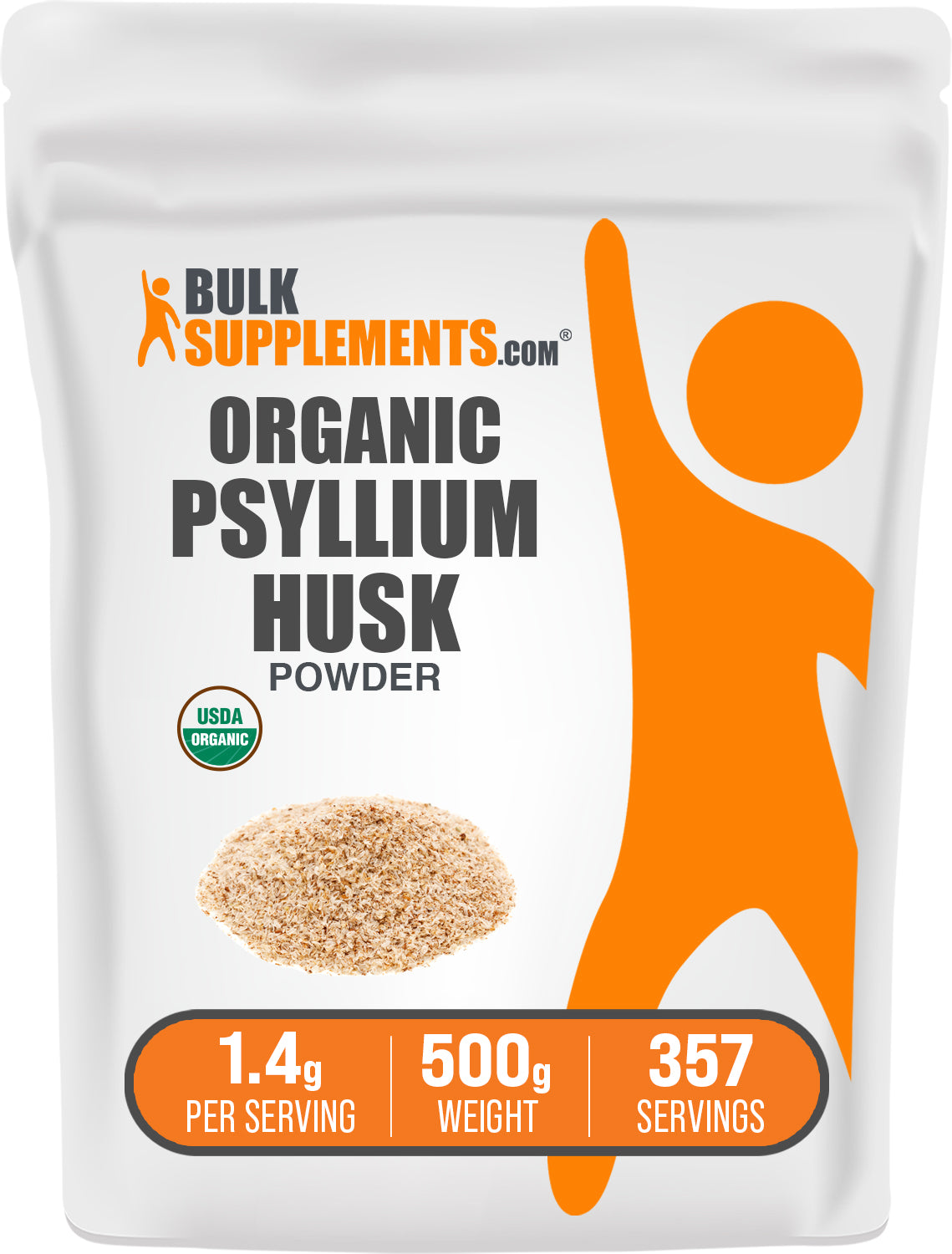Organic Psyllium Husk Powder - 100% Pure Natural Fiber Supplement for Digestive Health & Weight Loss - Perfect for Smoothies, Baking & Keto Diet