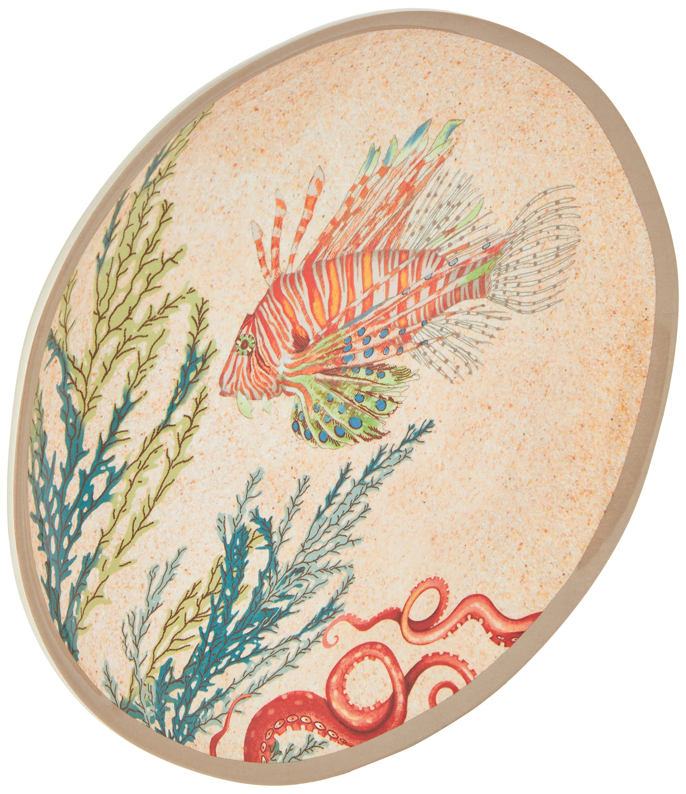Sea Life by Rose & Tulipani - Set of 2 Melamine Salad Plates - 100% Durable Dishware - Perfect for Outdoor Dining, Picnics & Beach Parties