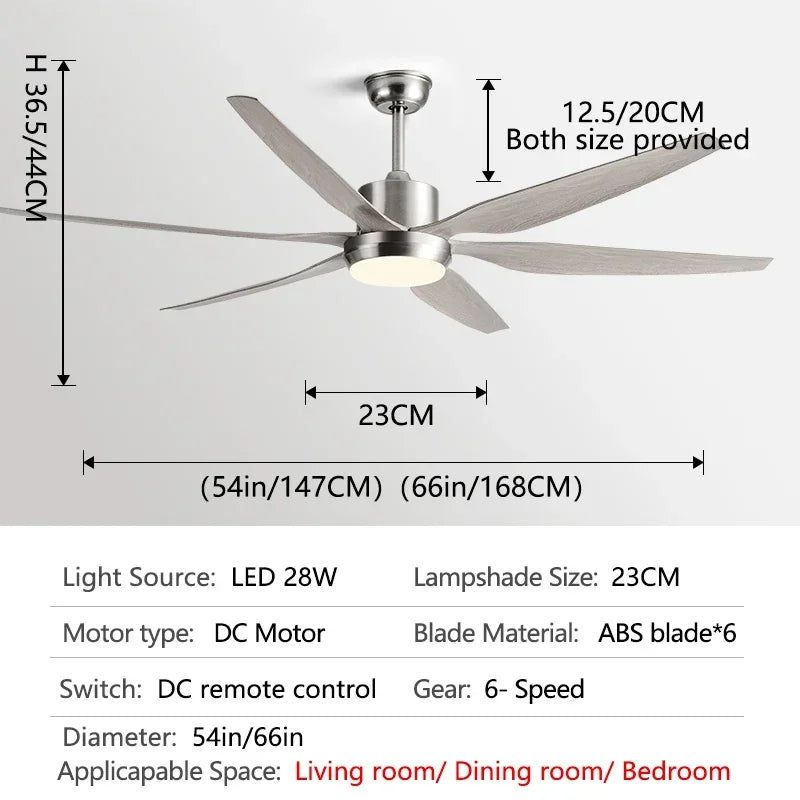 Premium 6-Blade High-Velocity Ceiling Fan with Remote Control - Ideal for Living Room, Bedroom, and Outdoor Patio Cooling