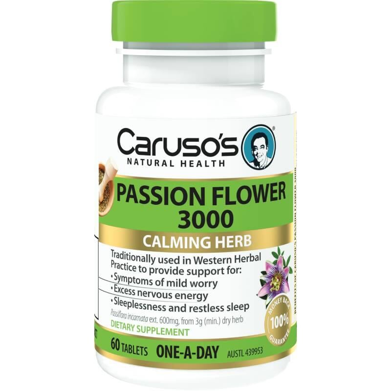 Caruso's Passion Flower Extract 3000mg - Natural Stress Relief & Sleep Aid Supplement for Relaxation & Anxiety Support - Perfect for Daily Wellness & Nighttime Use