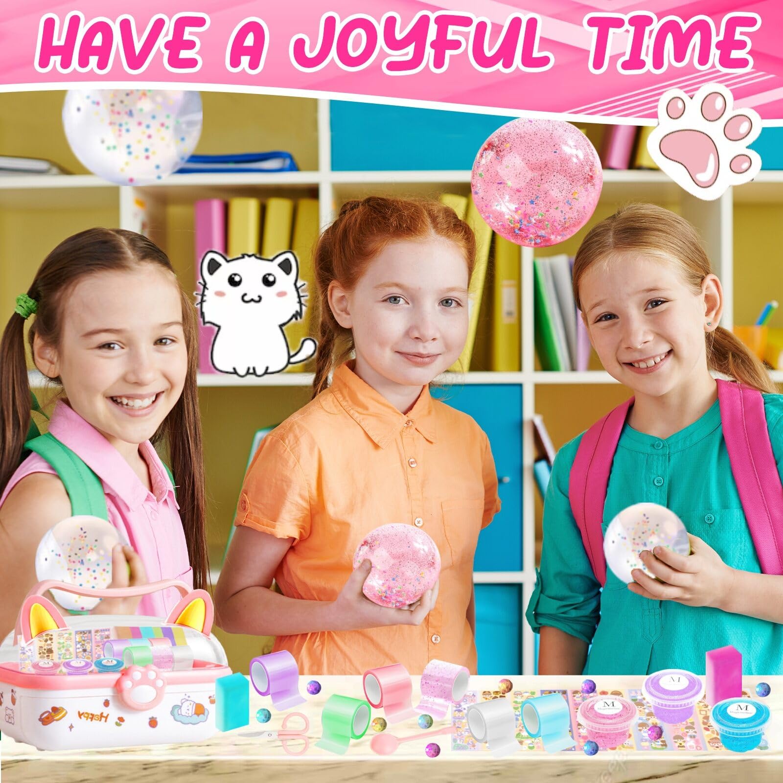 Fun Nano Tape Bubble Kit for Kids - Squishy Maker with Storage Box, DIY Bubble Pop Sensory Toy for Stress Relief & Creative Play | Perfect for Birthday Gifts, Classroom Activities & Sensory Playtime