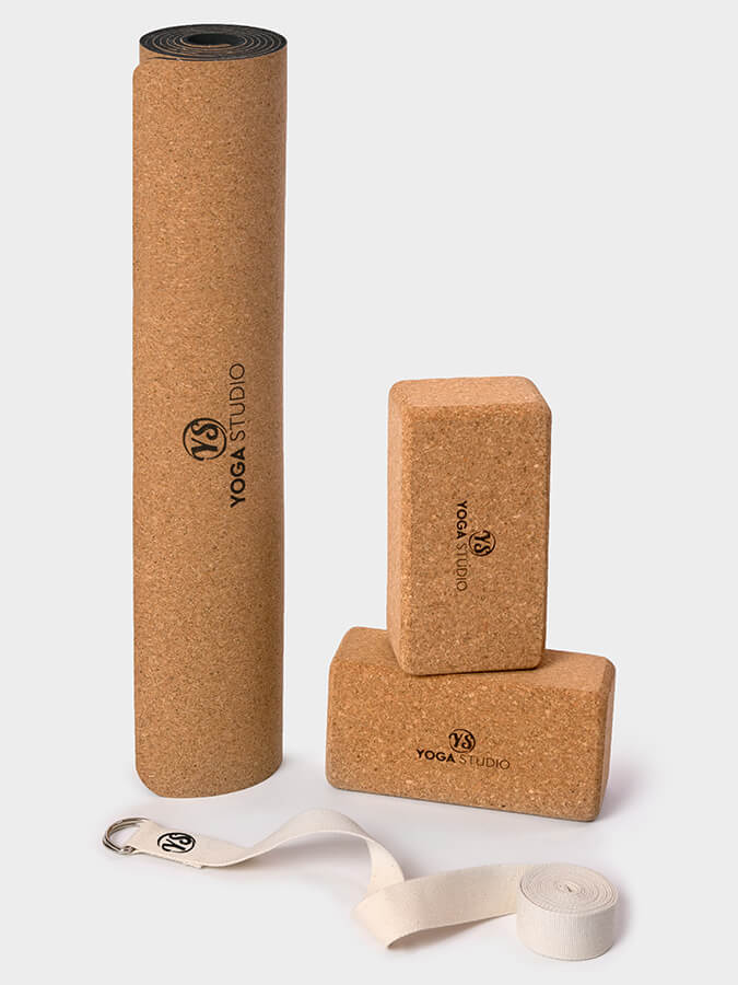 Eco-Friendly Cork Yoga Mat Set for Beginners - Non-Slip, Sustainable Yoga Mat with Strap for Home & Studio Practice - Perfect for Yoga, Pilates, and Meditation