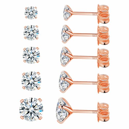 A-rose gold-4 prong-3/4/5/6/7mm