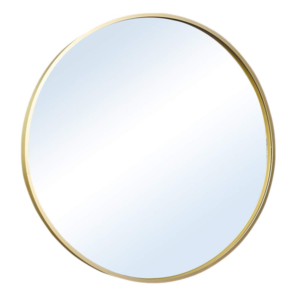 European Minimalist Round Wall Mounted Vanity Mirror - Aluminum Frame, Shatterproof, HD Reflection for Bathroom, Bedroom & Dressing Room | Modern Home Decor & Safety Mirror