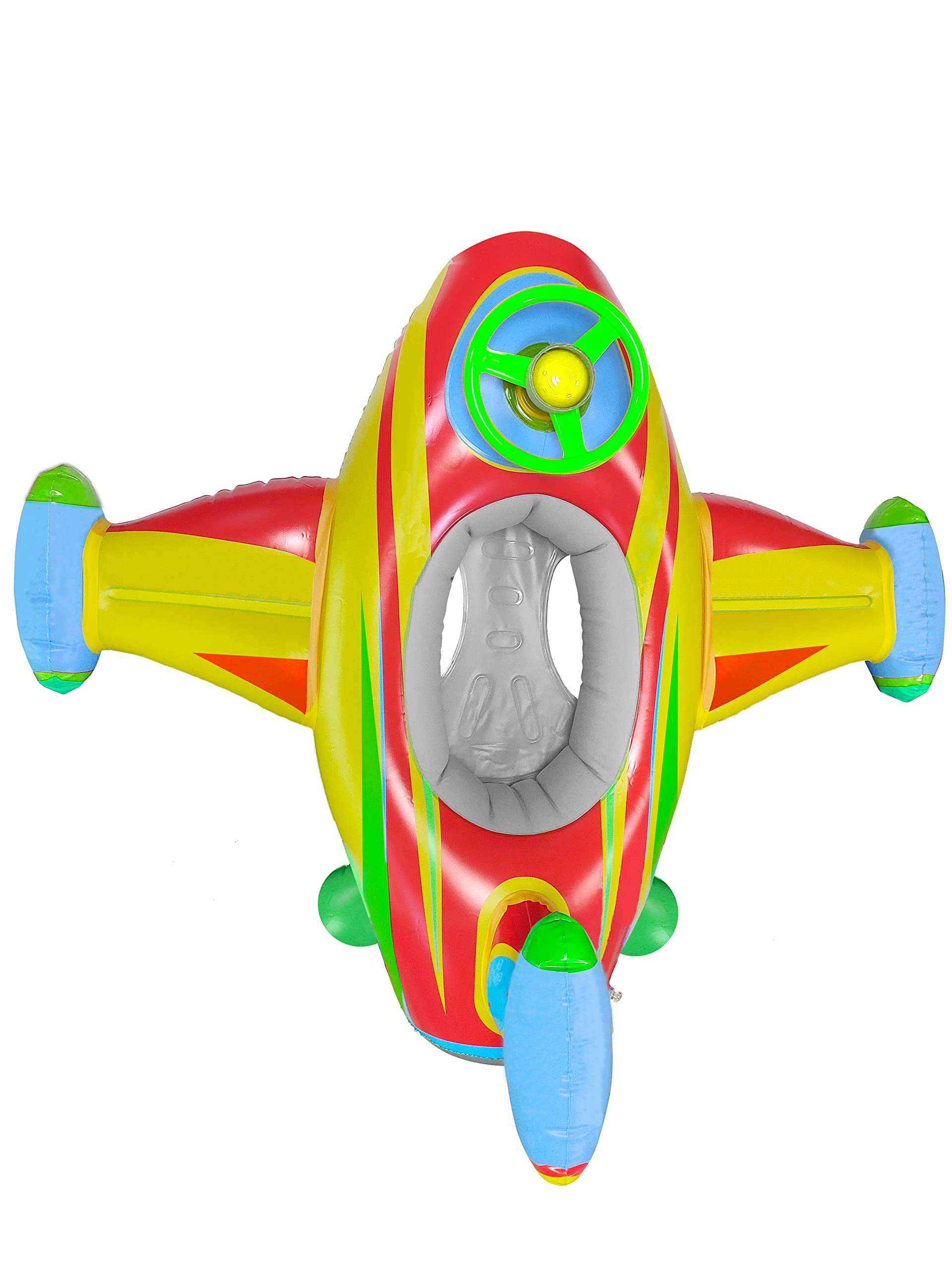 Inflatable Airplane Pool Float for Toddlers Ages 2-5 | Kids Ride-On Swimming Floatie Boat for Summer Beach & Pool Play | Perfect Water Toy Gift for Boys & Girls | Great for Backyard Pools, Beach Vacations & Water Parties