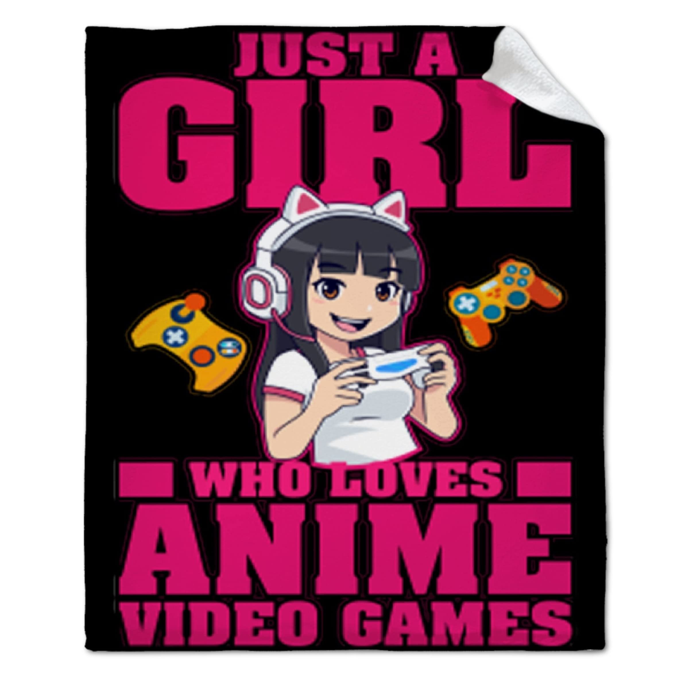 ARTBLANKET Anime Video Games Fleece Blanket - Oversized 120x90 Inch Warm Microplush Throw for Couch, Bed & Sofa - Perfect for Girls Who Love Anime & Gaming - Cozy All-Season Family Blanket for Movie Nights & Gaming Sessions