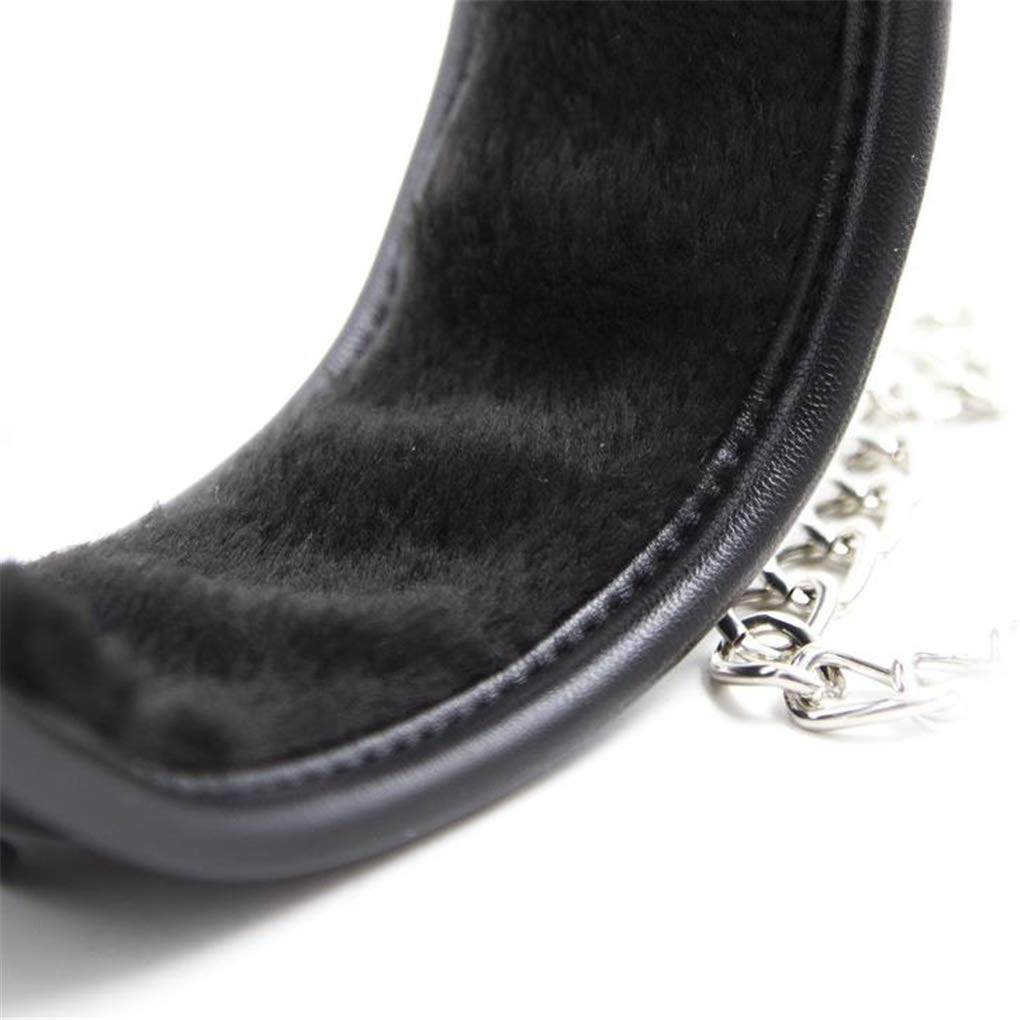 **Adjustable Faux Leather Bondage Collar with Leash & O-Ring - SM Erotic Necklace Harness for Beginners, Couples, Men & Women - Perfect for BDSM, Fetish Play & Role-Playing Scenes (Black)**