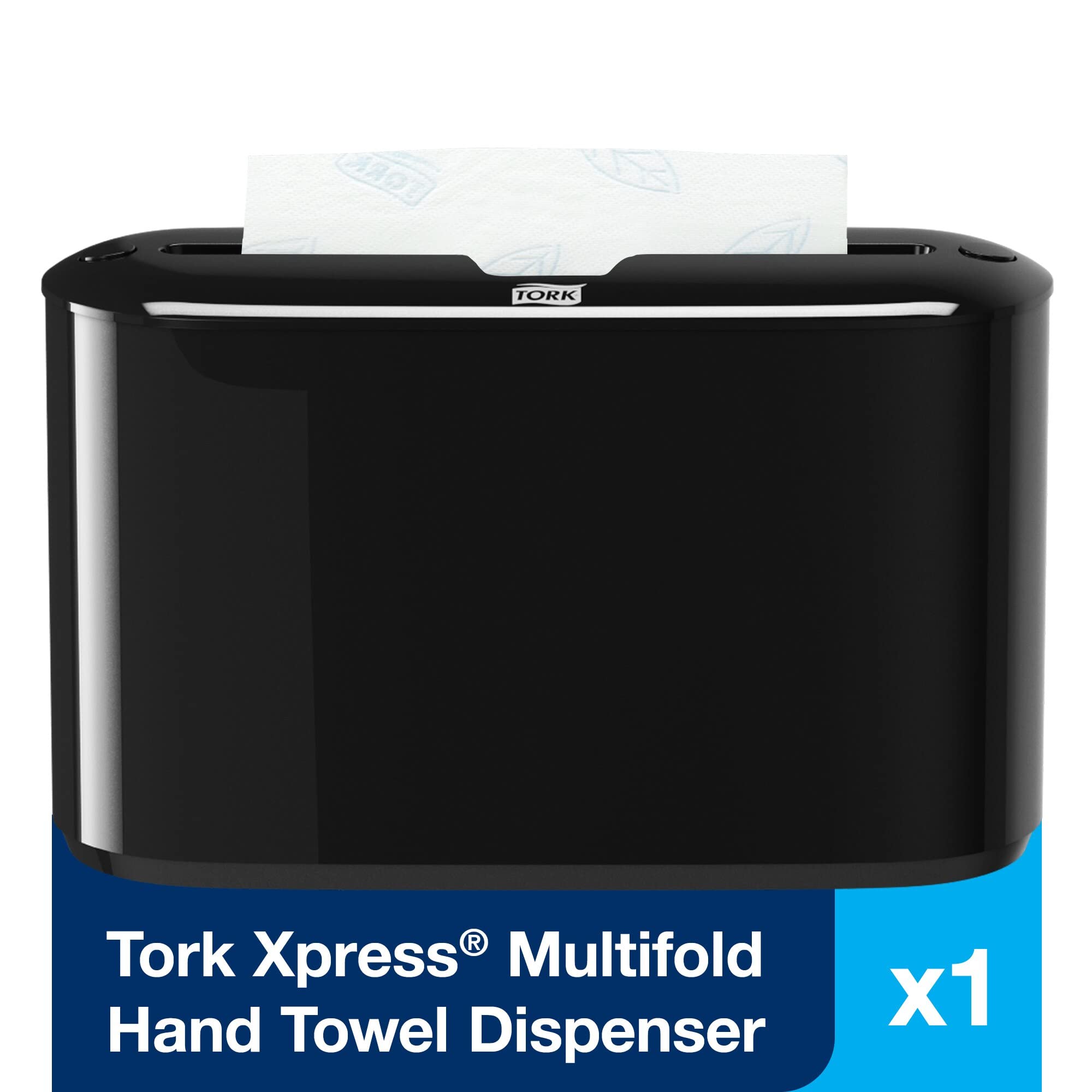 Tork Xpress Paper Towel Dispenser & Extra Soft Multifold Hand Towels - White with Blue Leaf Print | Commercial & Home Kitchen Use | High-Capacity & Hygienic Solution for Restaurants, Offices & Bathrooms