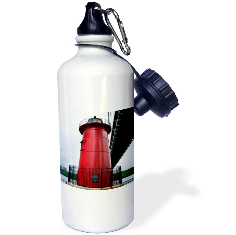 3D Rose Little Red Lighthouse Sports Water Bottle - 21oz Insulated Stainless Steel Water Bottle with Leakproof Lid - Perfect for Gym, Hiking, Running & Outdoor Activities