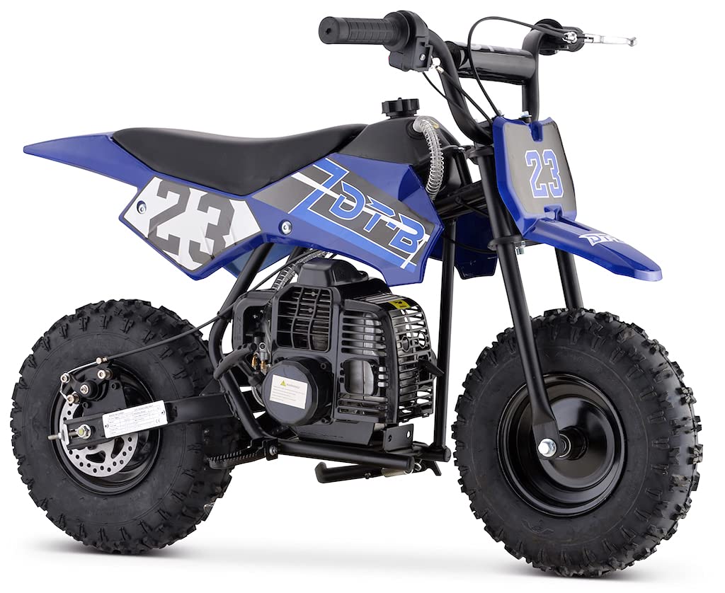 Best 50cc Kids Dirt Bike - Blue 2-Stroke Gas Pit Bike for Boys & Girls | Perfect for Off-Road Trails, Backyard Riding & Motocross Training