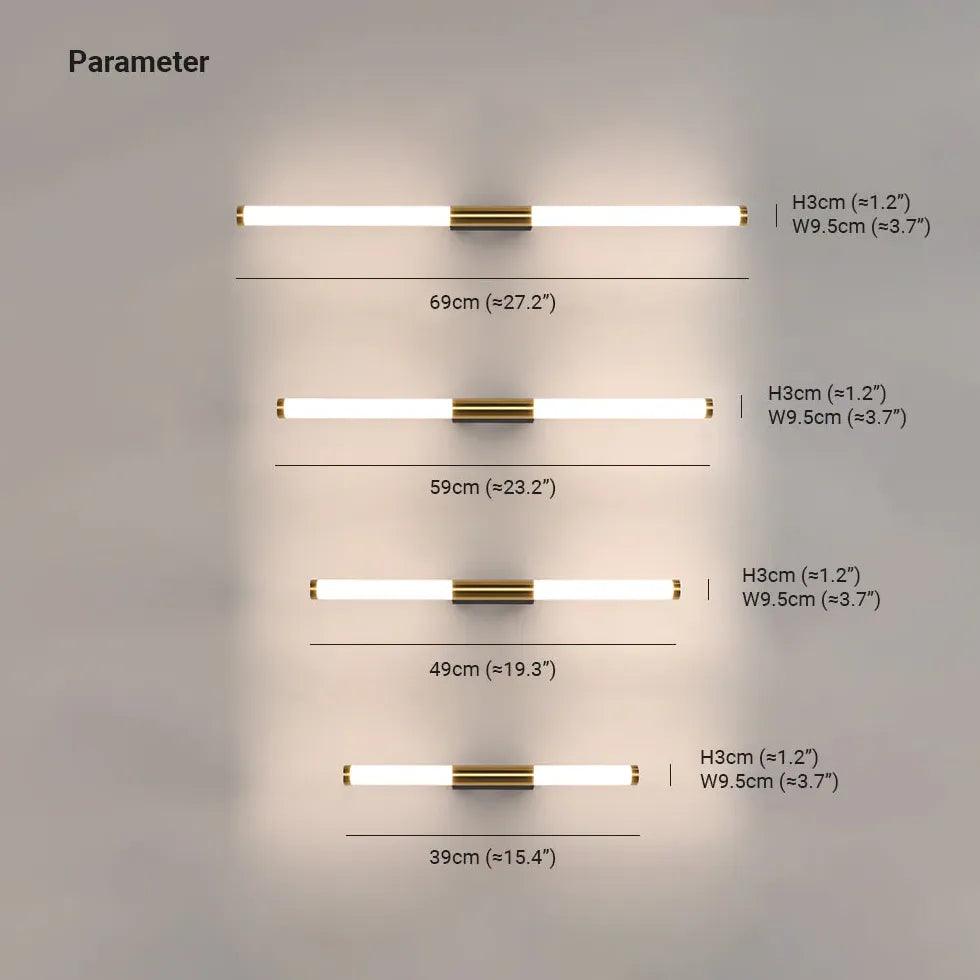 Modern Vertical LED Gold Wall Lights for Bedroom - Elegant Dimmable Lighting for Bedside, Hallway, and Home Decor