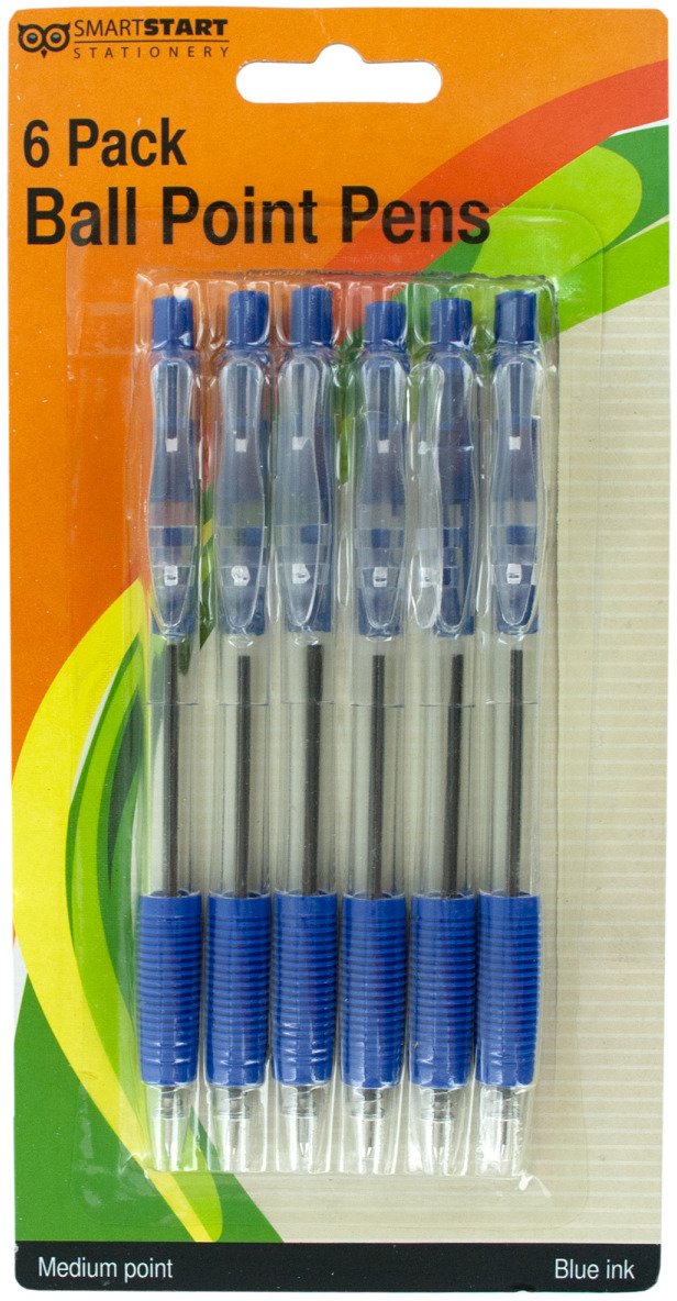 12-Pack Bulk Blue Medium Ball Point Pens Set (6-Piece Each) - Smooth Writing for School, Office & Home Use - Ideal for Note Taking, Exams & Daily Tasks