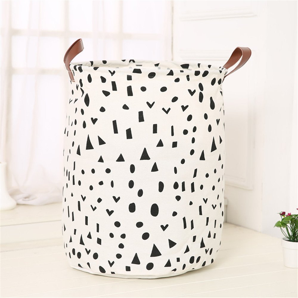 Waterproof Canvas Laundry Basket - Foldable Storage Organizer for Clothes, Toys & Home Essentials | Perfect for Bedroom, Nursery & Dorm Organization