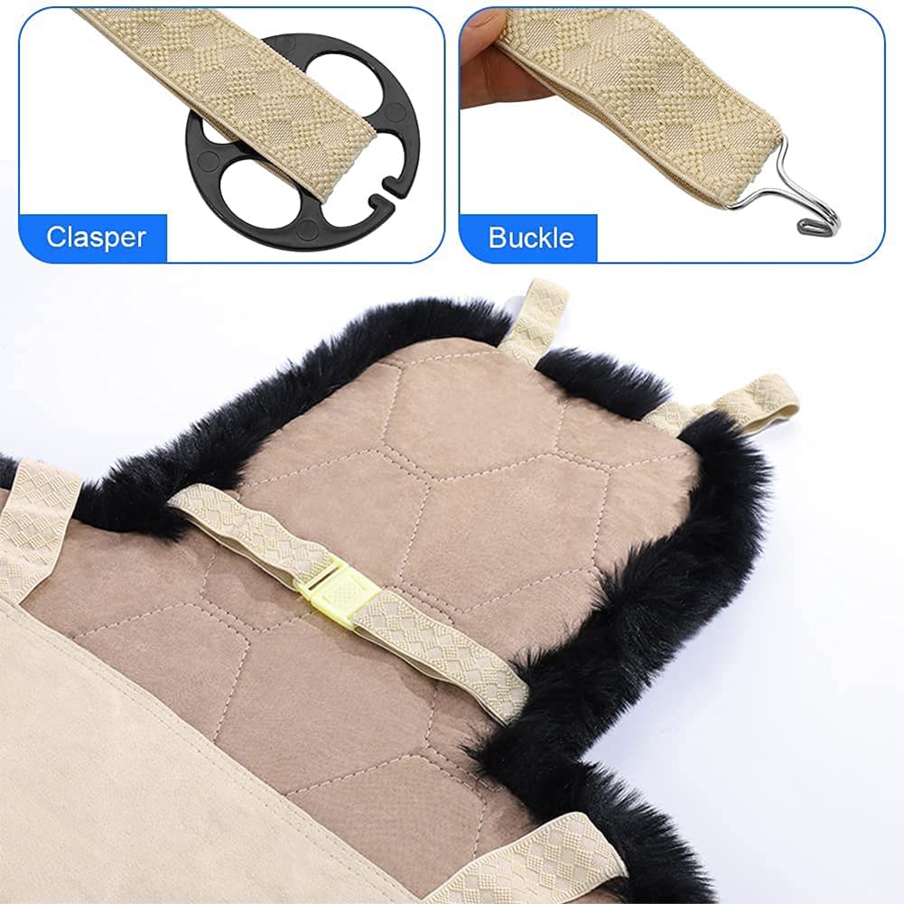 Premium Faux Fur Car Seat Cover - Soft Fluffy Fuzzy Car Accessory for Trucks & SUVs, 1-Seat Black with Backrest - Cozy & Stylish for Winter Driving & Road Trips
