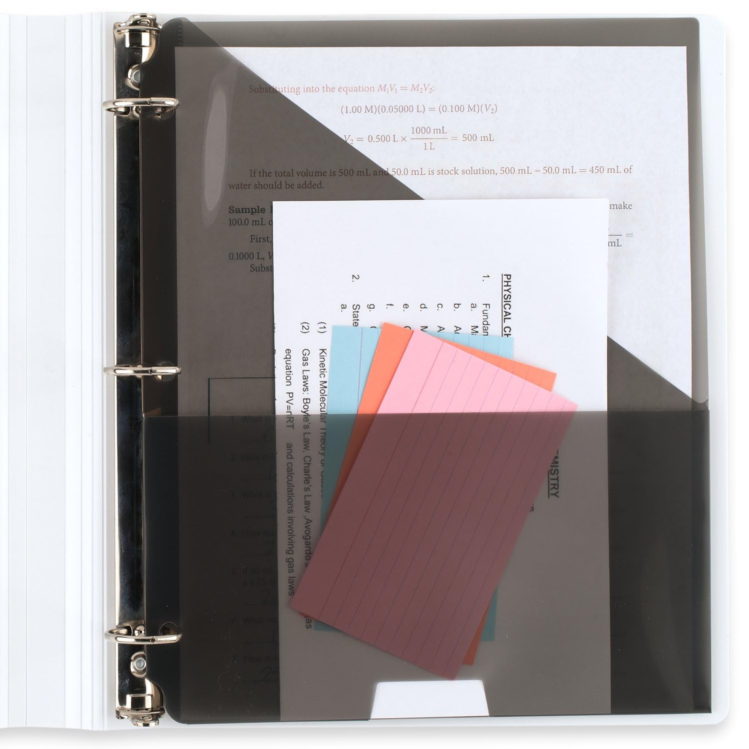 Five Star 3 Ring Binder, 1 Inch D-Ring Binder with Clear View Cover - Customizable White Poly Binder with Study App (261440A-ECM) - Perfect for School, Office & Organization