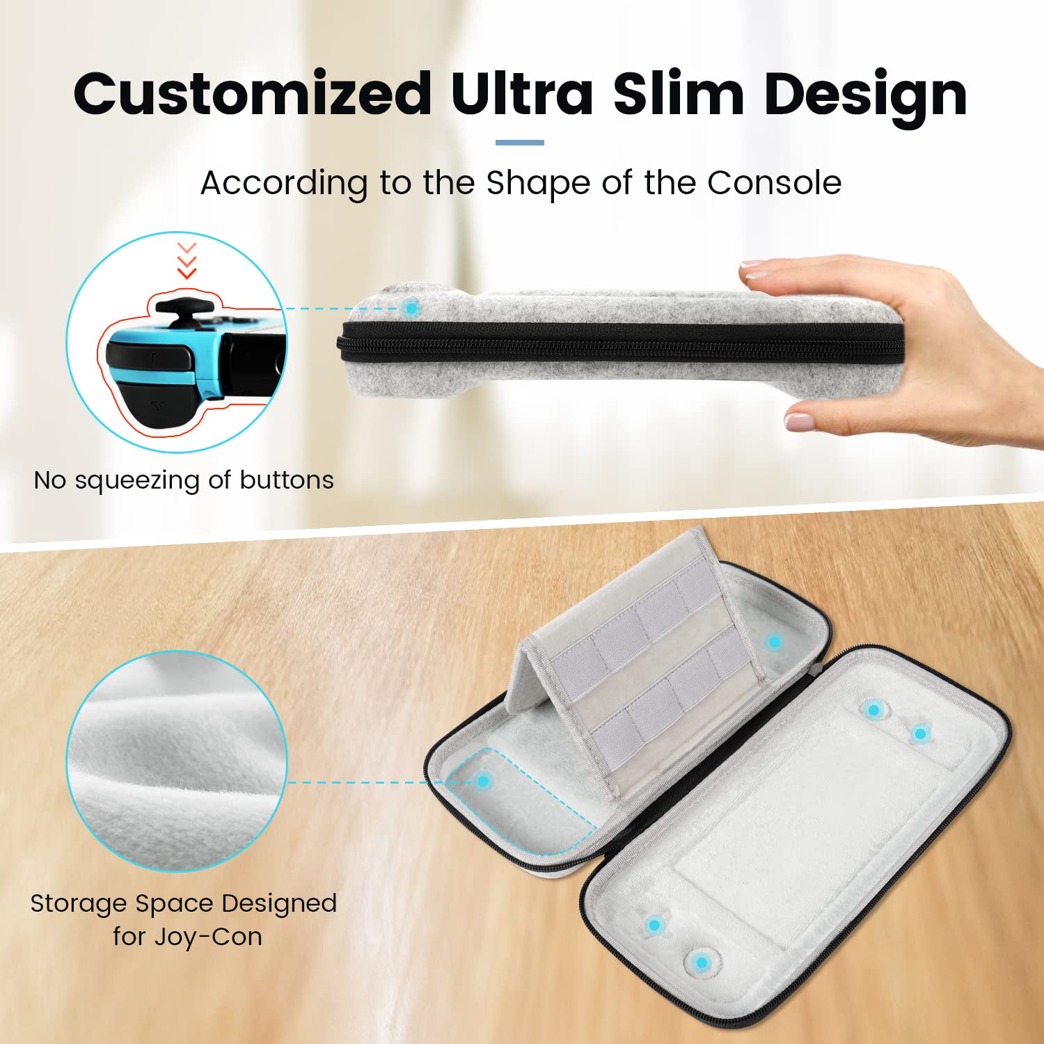 Sarlar Switch Hard Carrying Case for Nintendo Switch/OLED/Lite - Portable Protective Travel Case with 16 Game Cartridge Slots | Perfect for Gaming On-The-Go, Airplane Travel & Console Storage