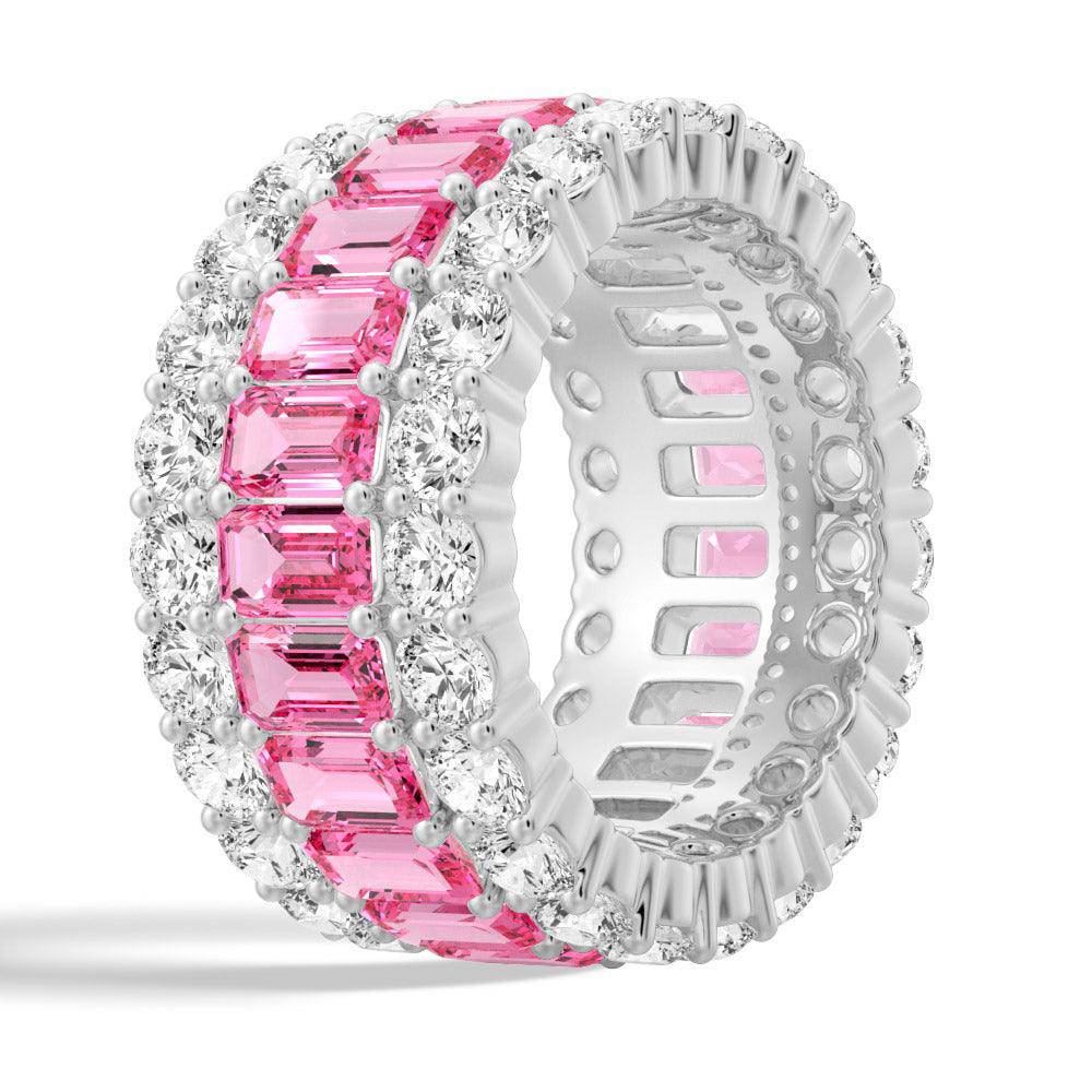15.4 CT Lab-Created Baguette Gemstone Eternity Band for Women - Sparkling Wedding Ring, Anniversary Gift & Special Occasion Jewelry