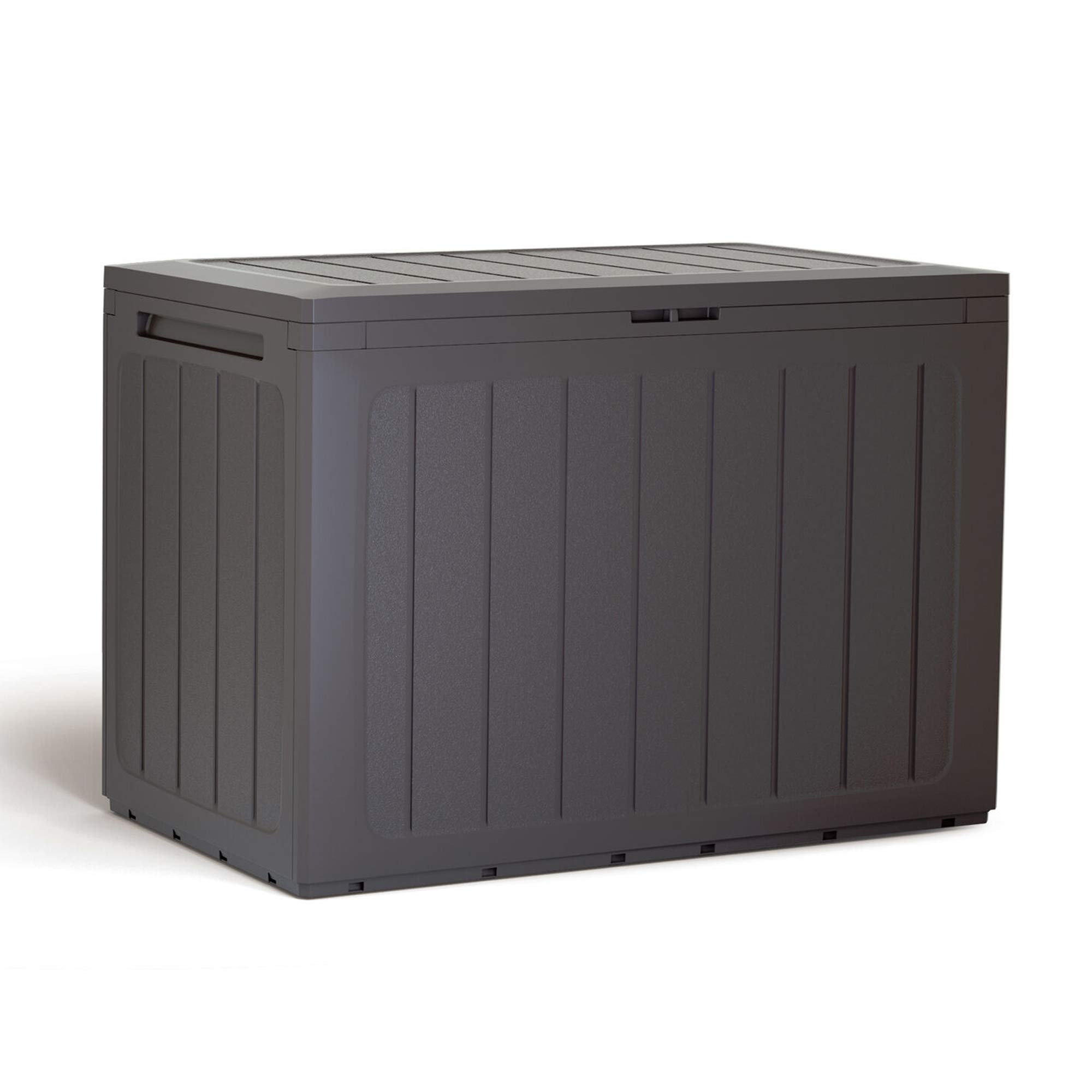 Lockable Wooden Garden Storage Crate Box - 190L Brown Outdoor Organizer for Tools, Toys & Supplies | Perfect for Patio, Backyard & Shed Organization