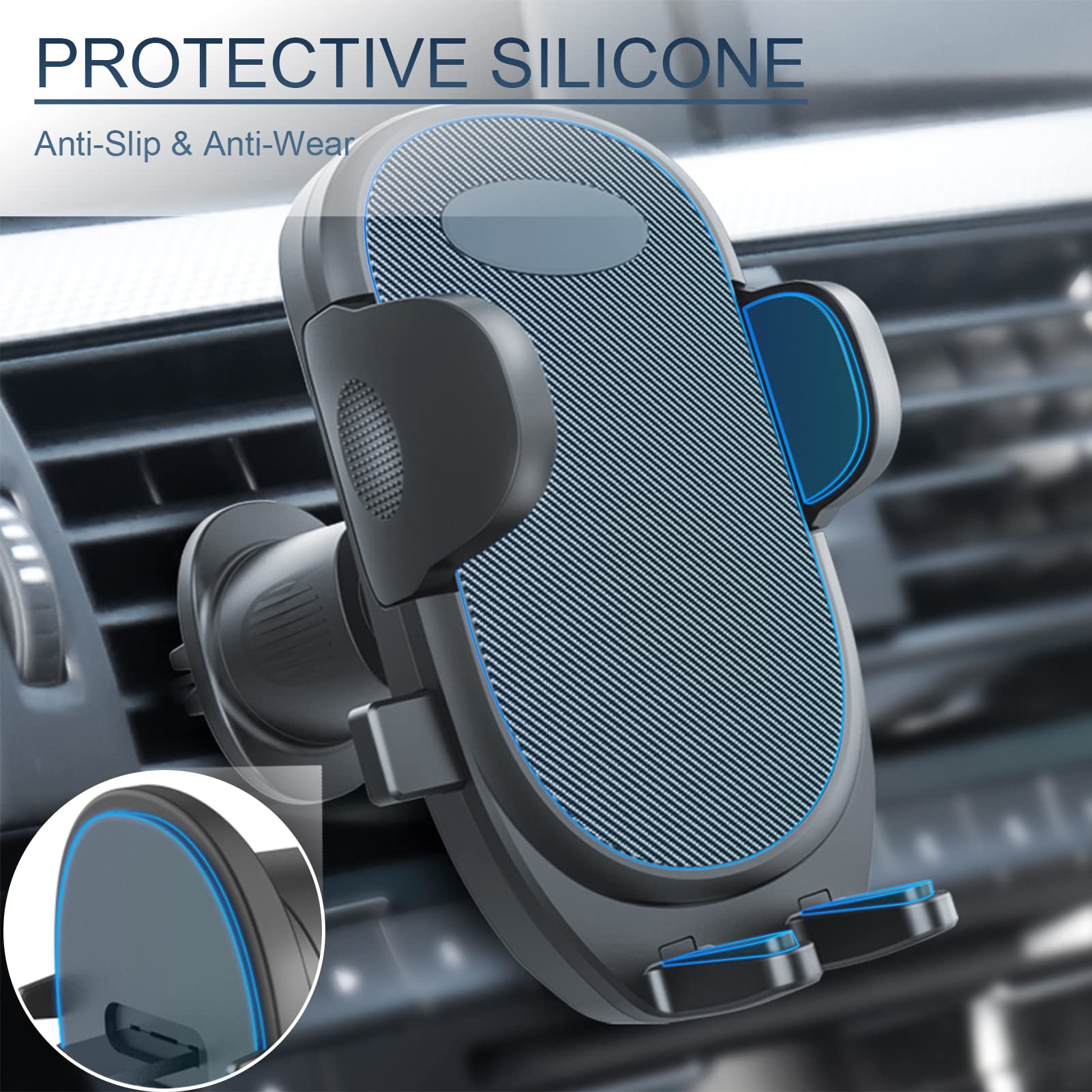 SINSEN Universal Car Vent Phone Mount - One-Touch Mechanical Clip, 360° Rotatable Phone Holder for iPhone, Samsung, Pixel (Perfect for Driving, GPS Navigation & Hands-Free Calls)