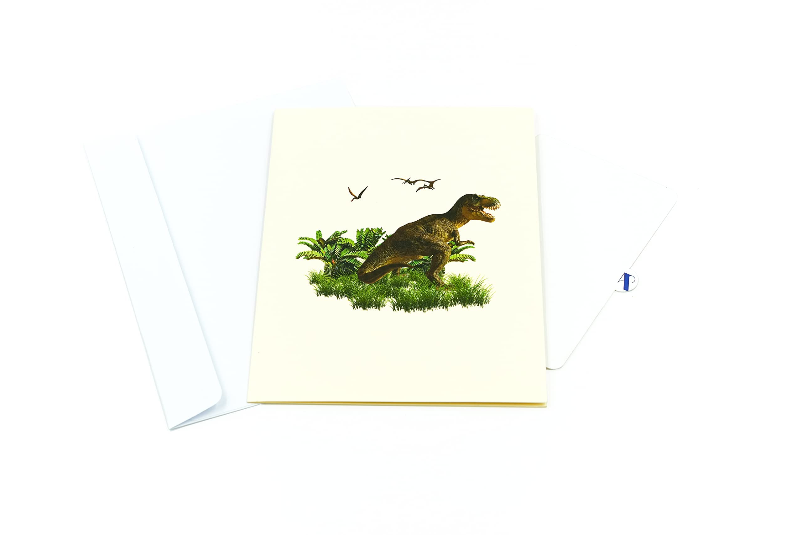 Dinosaur Pop Up Greeting Card Set - Blank, Birthday, Thank You Cards for Kids, Grandson & Preschool Occasions | Jungle Theme 3D Cards for Parties, Gifts & Special Events