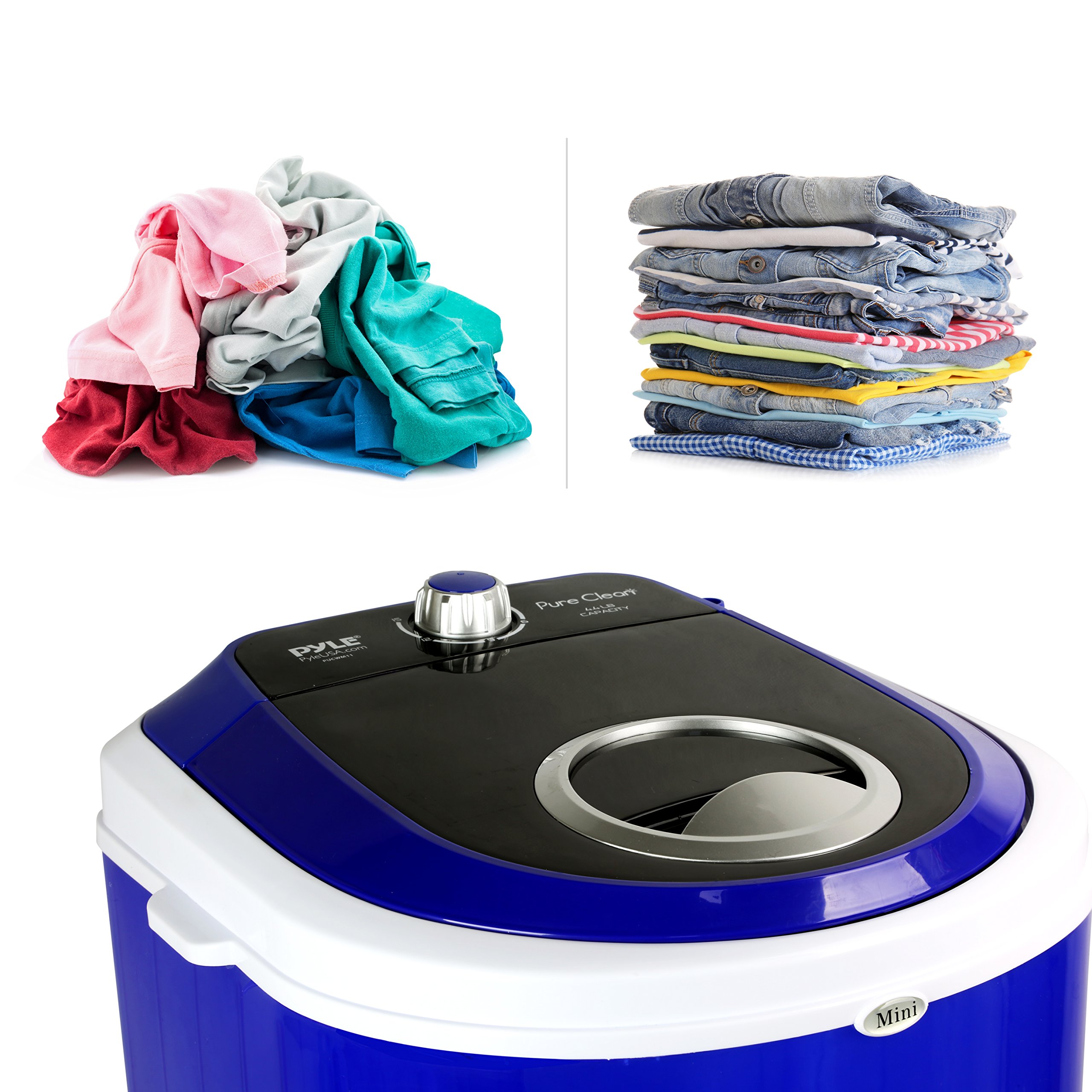 Upgraded Portable Washing Machine - 4.5 Lbs Capacity Mini Washer with Top Load Design, Quiet Operation & Rotary Controls - Perfect for Apartments, Dorms, RVs & Small Spaces (110V, Translucent Tub) - Compact Laundry Solution for Travel & Tiny Homes