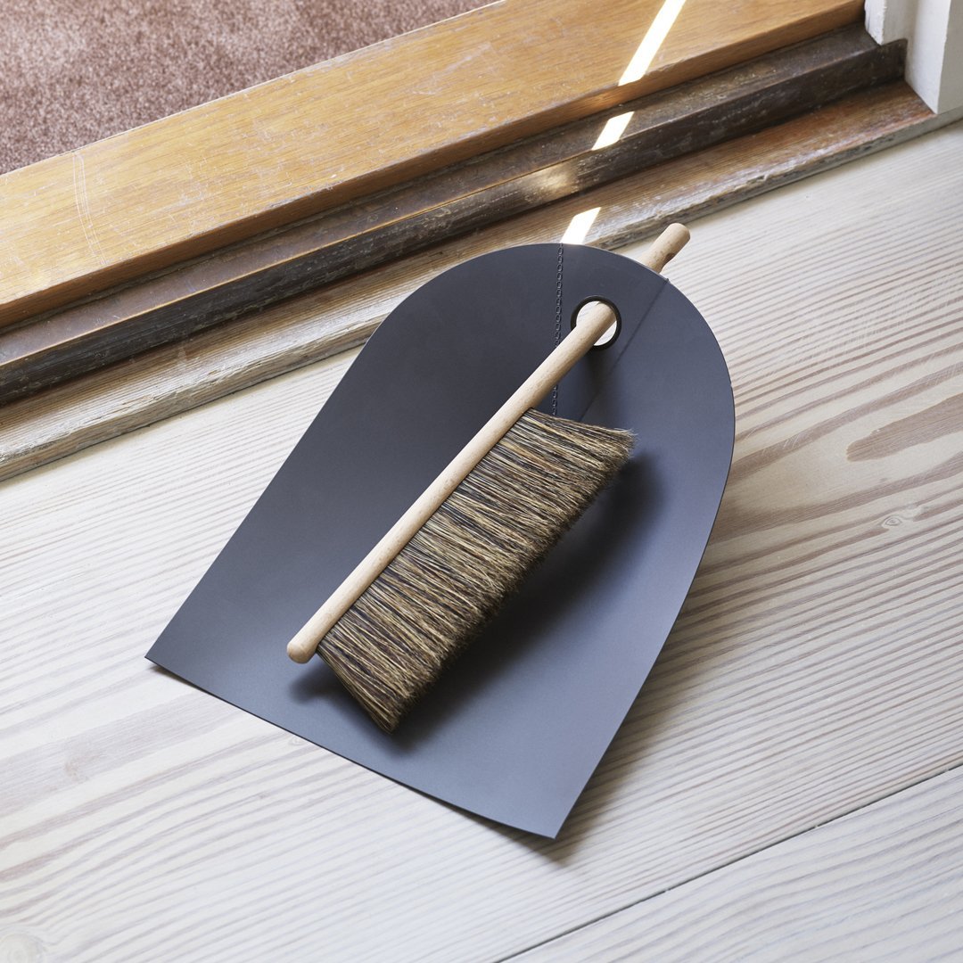 6-Pack Heavy Duty Dustpan and Broom Set for Home Cleaning - Non-Slip Handle, Sturdy Plastic Broom with Dustpan for Kitchen, Garage, Office, and Outdoor Use