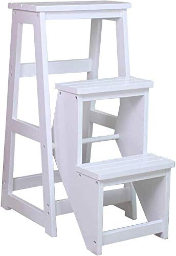 3-Step Solid Wood Folding Step Stool for Home - Indoor Climbing Stool, Shoe Bench & Flower Stand - Perfect for Kids, Elderly, Kitchen, Bathroom & Storage