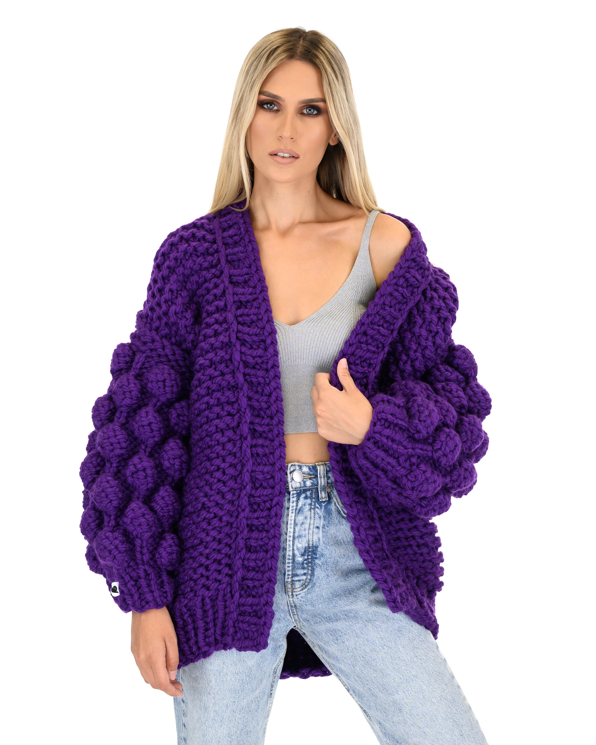 Stylish Bubble Sleeve Cardigan for Women - Soft Knit Open Front Sweater | Perfect for Office, Date Night & Casual Outfits