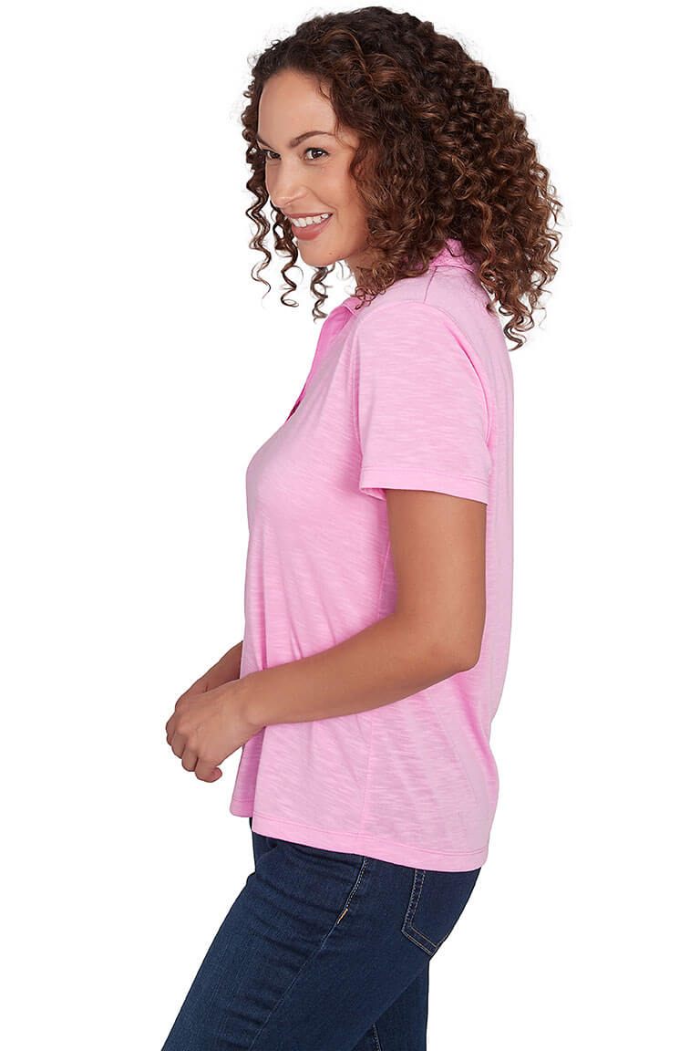 I Pink I Can Short Sleeve Polo Shirt for Women - Casual Summer Golf Tennis Outfit