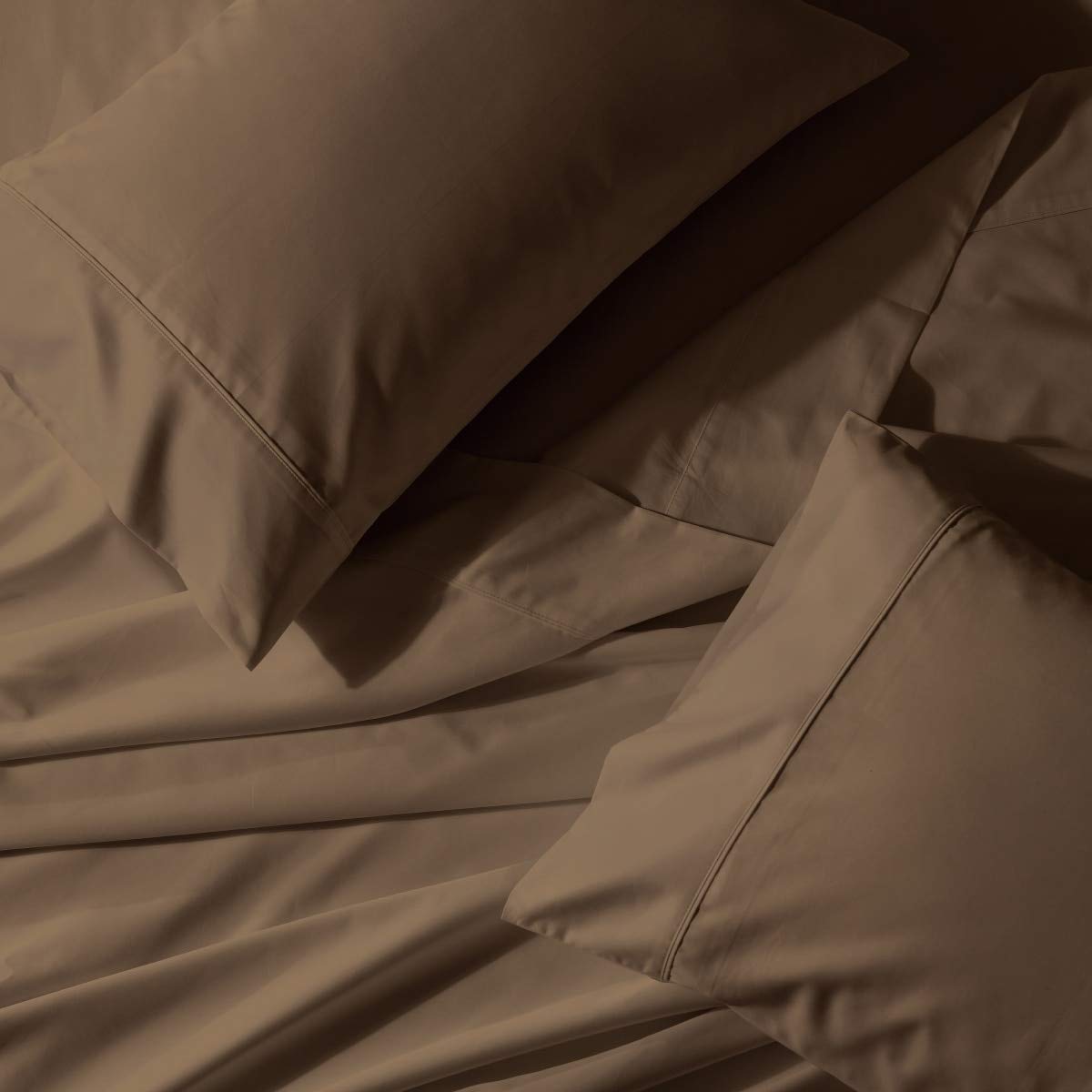Royal Tradition 650 Thread Count Cotton Blend King/California King Waterbed Sheet Set - Taupe, Wrinkle Resistant & Breathable - Perfect for Deep Sleep & Waterbed Comfort