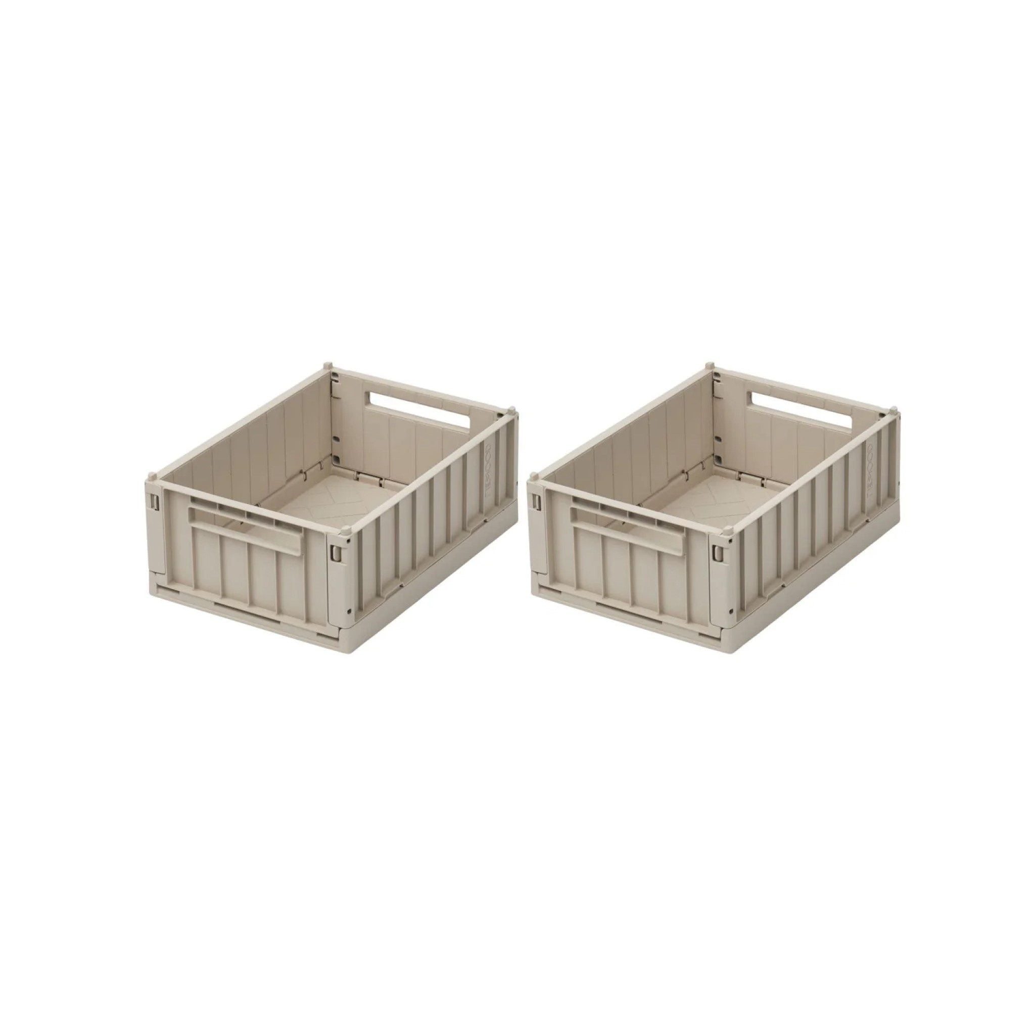 LIEWOOD Weston Storage Box Set of 2 - Medium Size, Sand Color - Perfect for Home Organization, Closet Storage & Nursery Decor