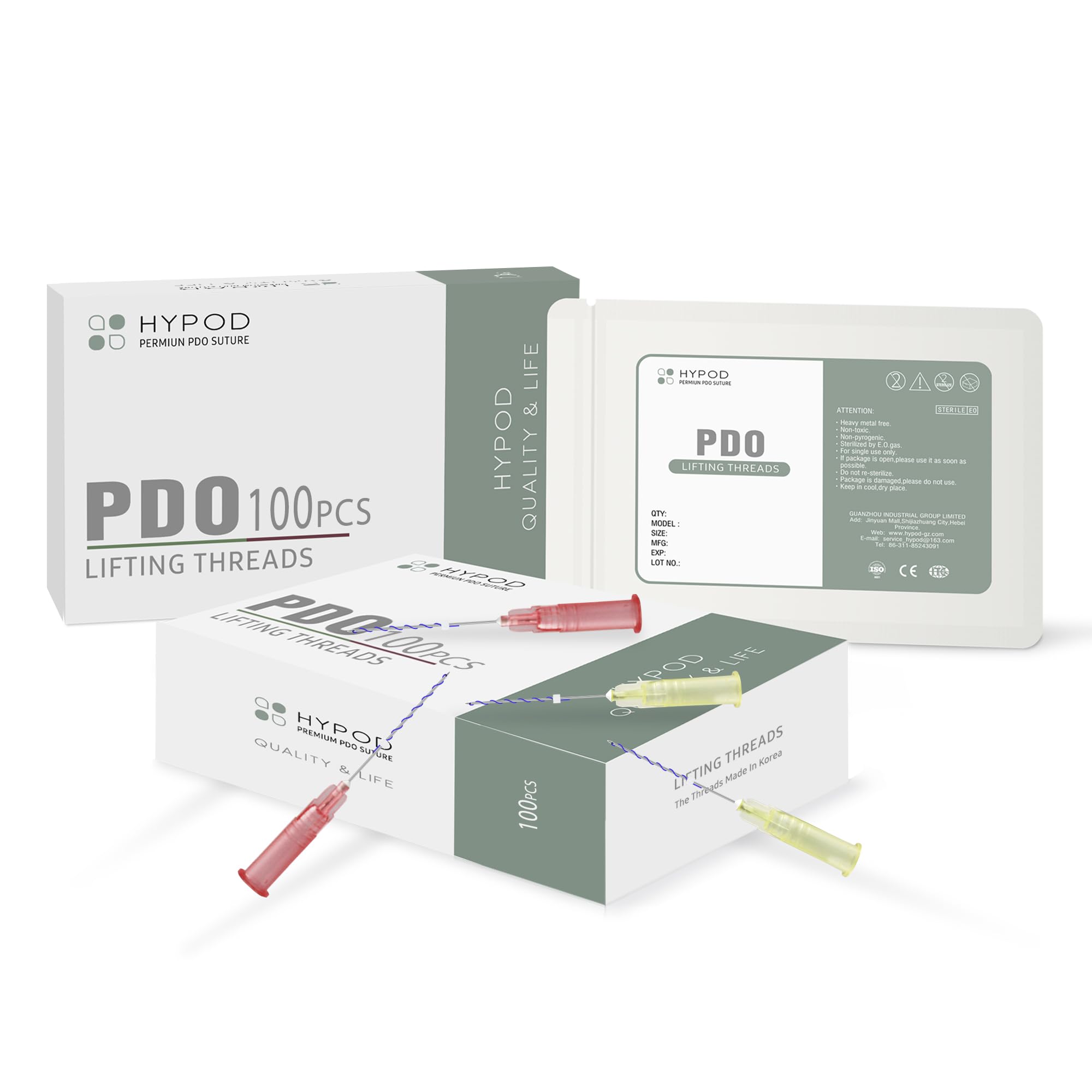 PDO Thread Lift for Face & Body - 100PCS S30G 25mm Blue Protein Threads for Skin Tightening & Rejuvenation | Anti-Aging Facial Treatment & Body Contouring Solution