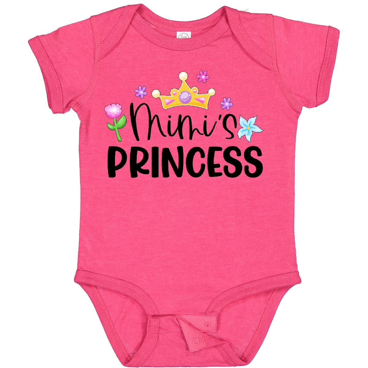 Princess Crown & Flowers Baby Bodysuit - Perfect for Newborn Photoshoots