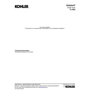 KOHLER Kelston 1.28 GPF White Toilet Tank with AquaPiston Flush Technology | Left-Hand Drain | Water-Efficient Bathroom Upgrade for Small Spaces & Modern Homes