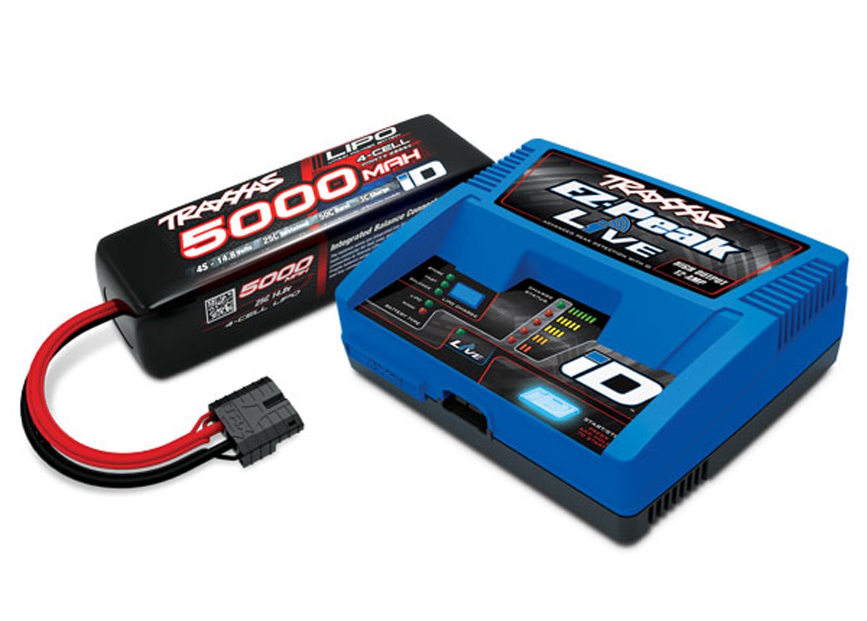 4S 5000mAh LiPo Battery with iD Smart Charger - High Performance RC Car Drone Battery Pack - Perfect for FPV Racing, Aerial Photography & RC Hobbyists