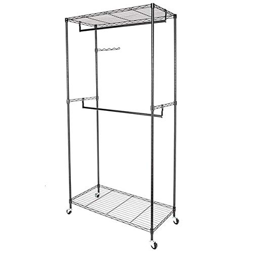 Sturdy Laundry Hamper & Closet Organizer with Garment Rack - Heavy Duty Clothes Hanger & Home Shelf for Bedroom, Laundry Room, and Dorm Organization
