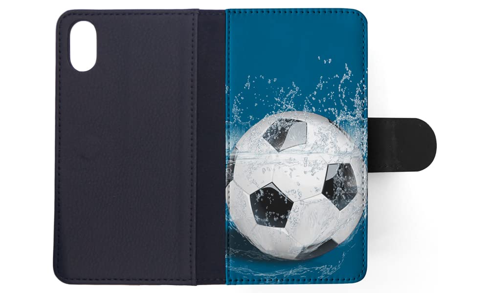 Premium Football Soccer Ball Design Flip Wallet Phone Case for Apple iPhone X & Xs - Stylish Protection for Sports Enthusiasts & Everyday Use
