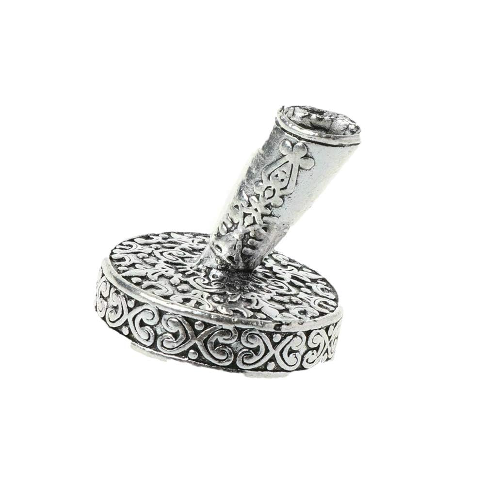 Vintage Round Metal Feather Quill Pen Holder - 1PC Antique Calligraphy Dip Pen Stand for Office, School & Writing Enthusiasts | Perfect Desk Organizer for Students, Teachers & Gift Ideas