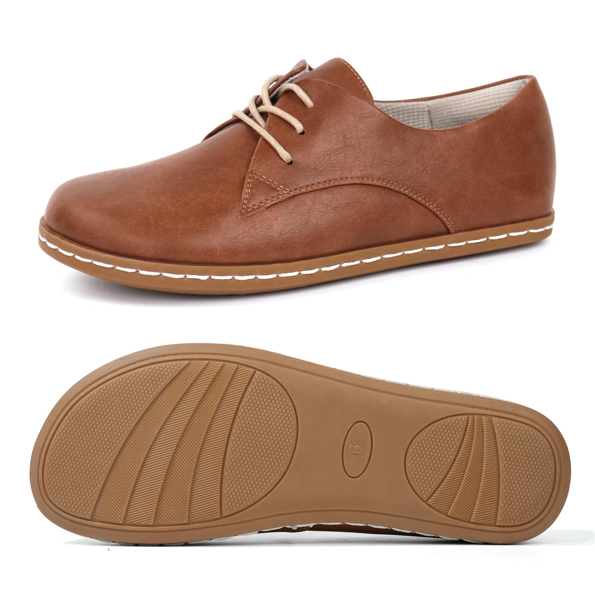 Women's Barefoot Dress Shoes with Wide Toe Box - Comfortable Oxfords for Work, Office & Formal Occasions